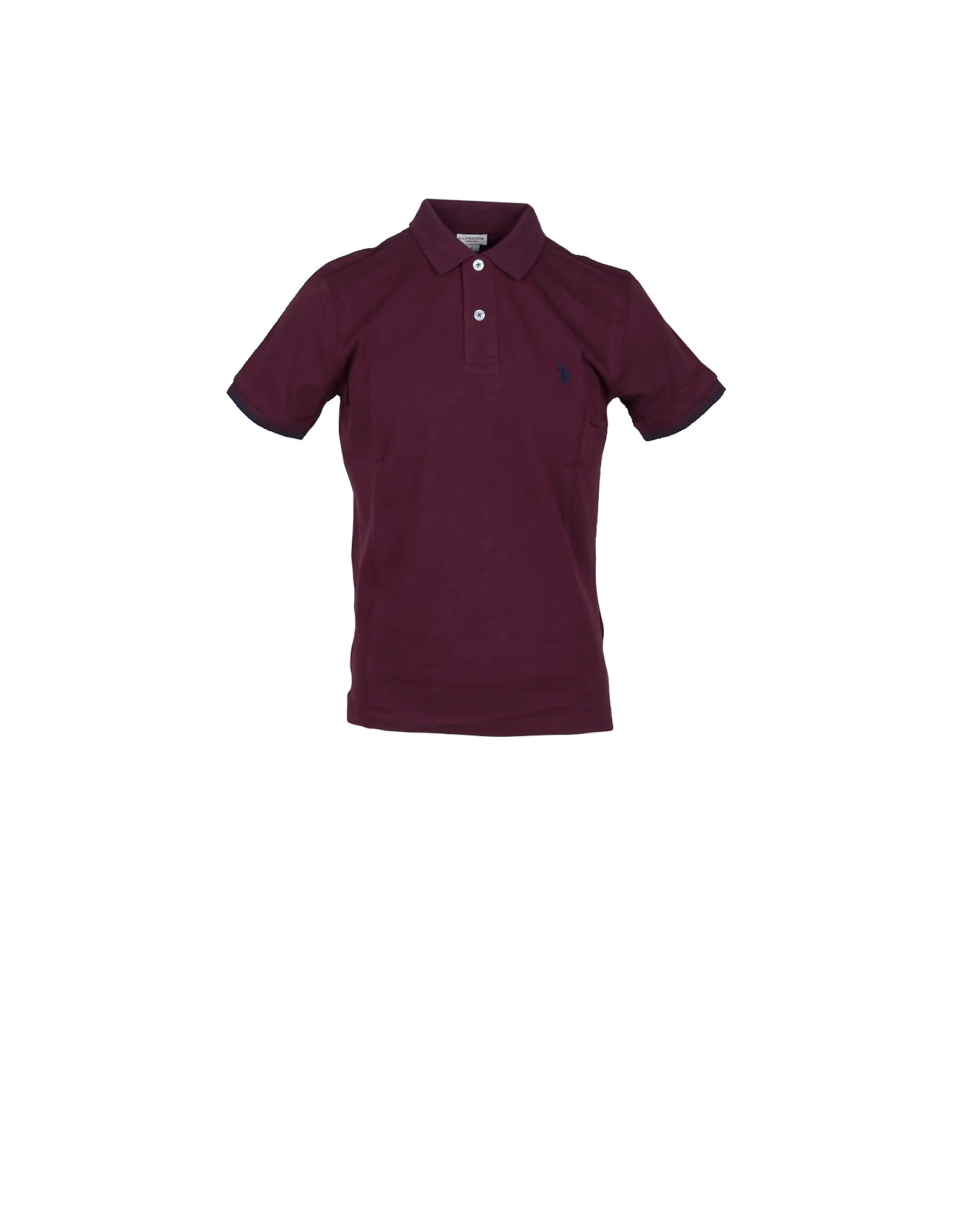 U.s. Polo Assn. Burgundy Piqué Cotton Mens Polo Shirt