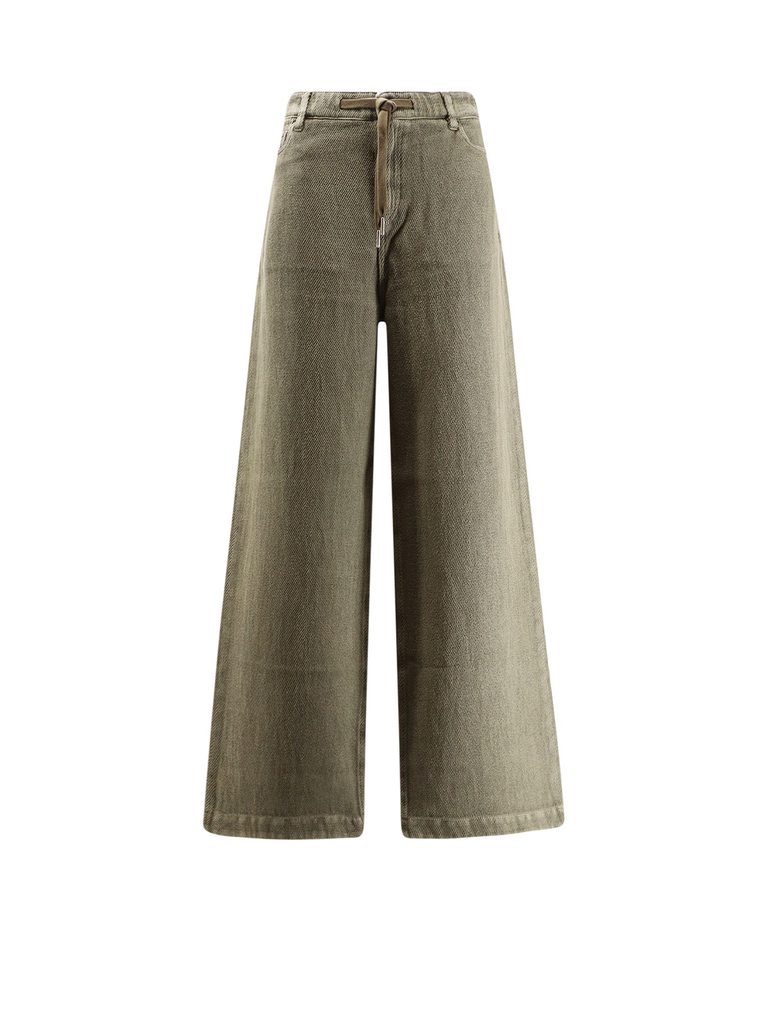 Golden Goose Deluxe Brand Women Ortensia Cotton And Linen Trousers In Green