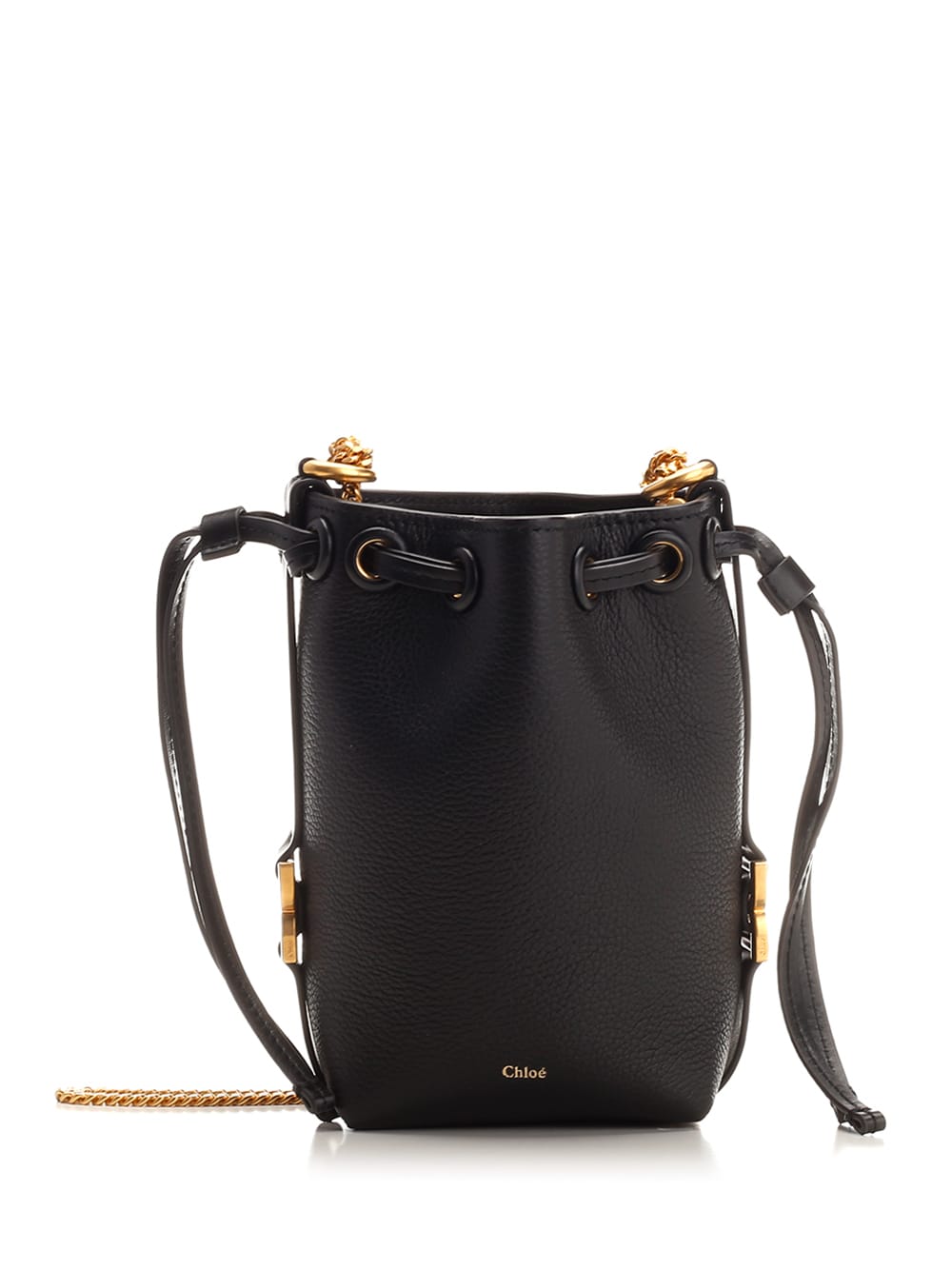 Shop Chloé Marcie Mini Bucket Bag In Black
