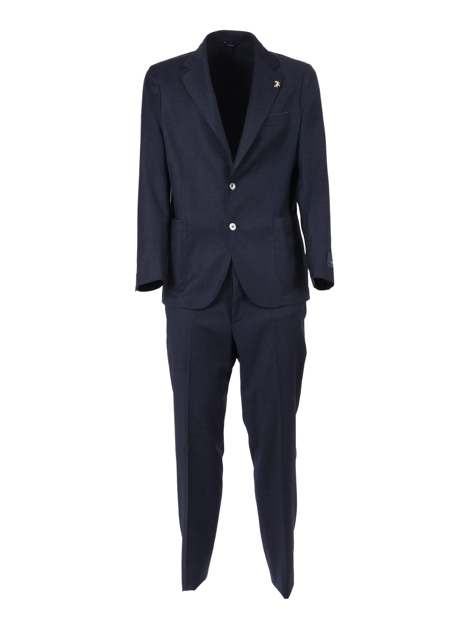 Tombolini Zero Gravity Tailored Black Wool Blend Suit In Black