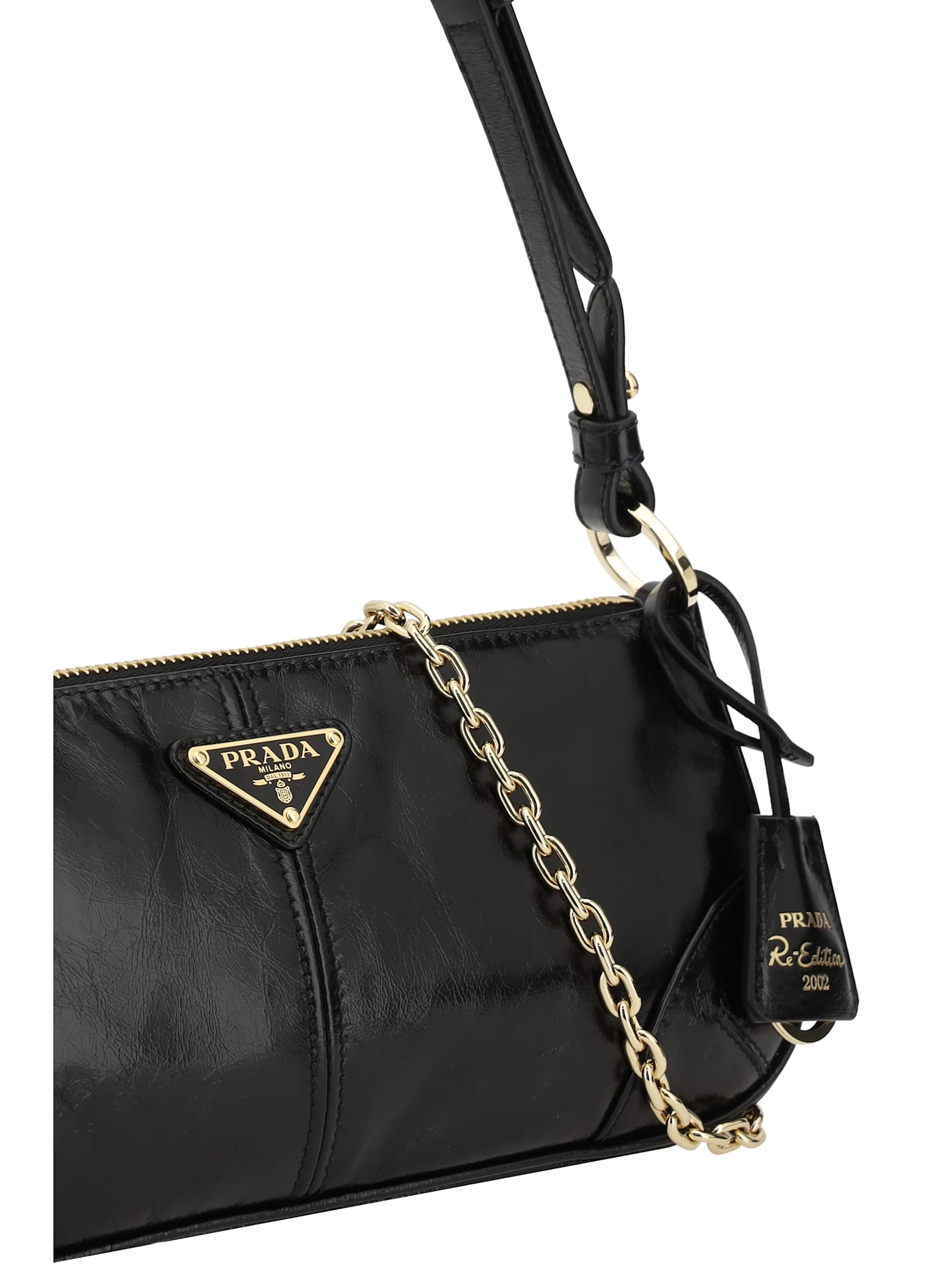 Prada Re Edition 2002 Medium Leather Shoulder Bag In Brown