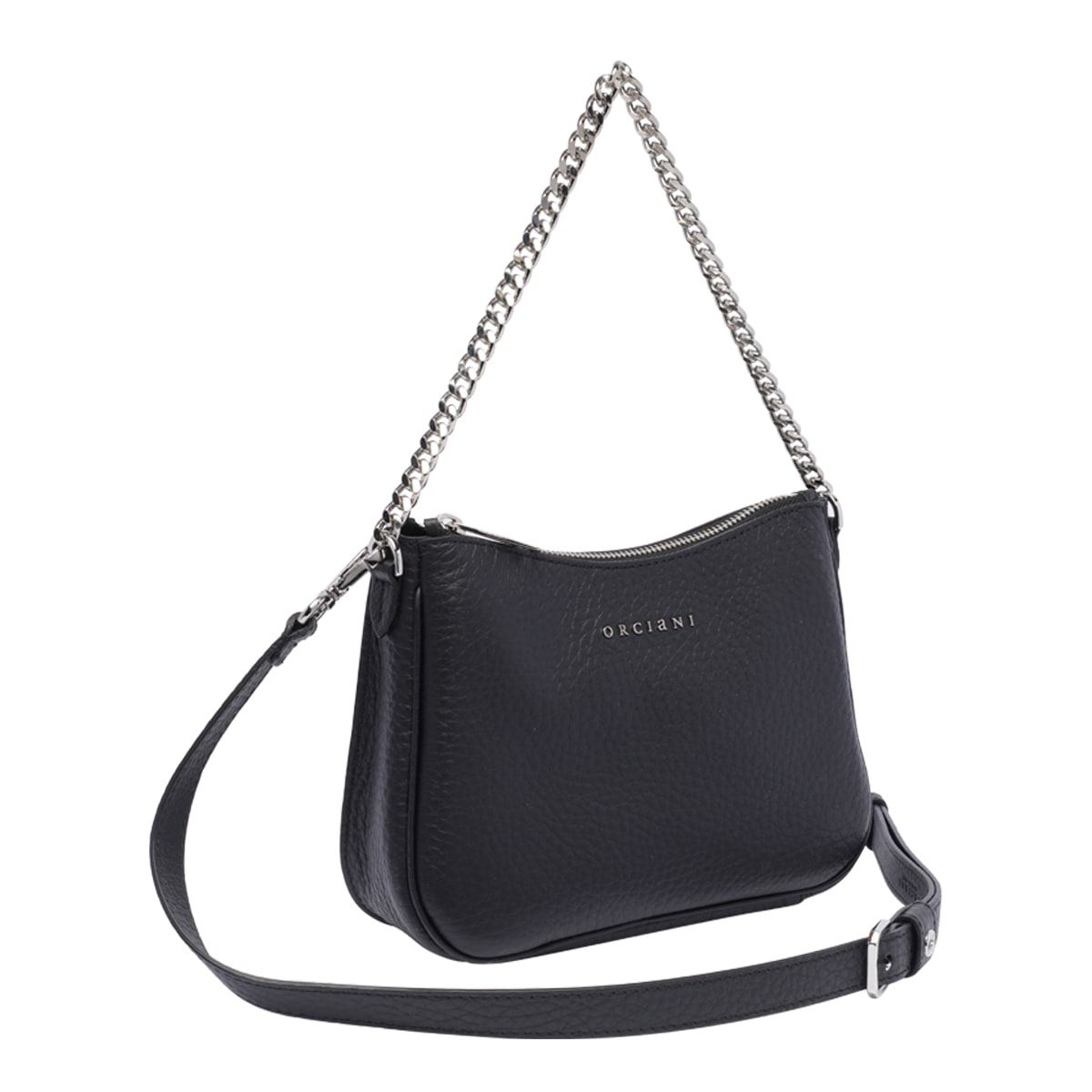 Shop Orciani Mini New Moon Soft Crossbody Bag In Black