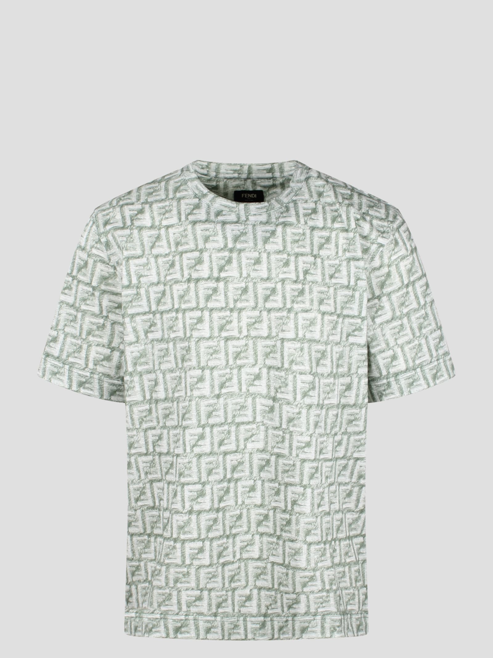 Fendi Ff Cotton T-shirt In Green