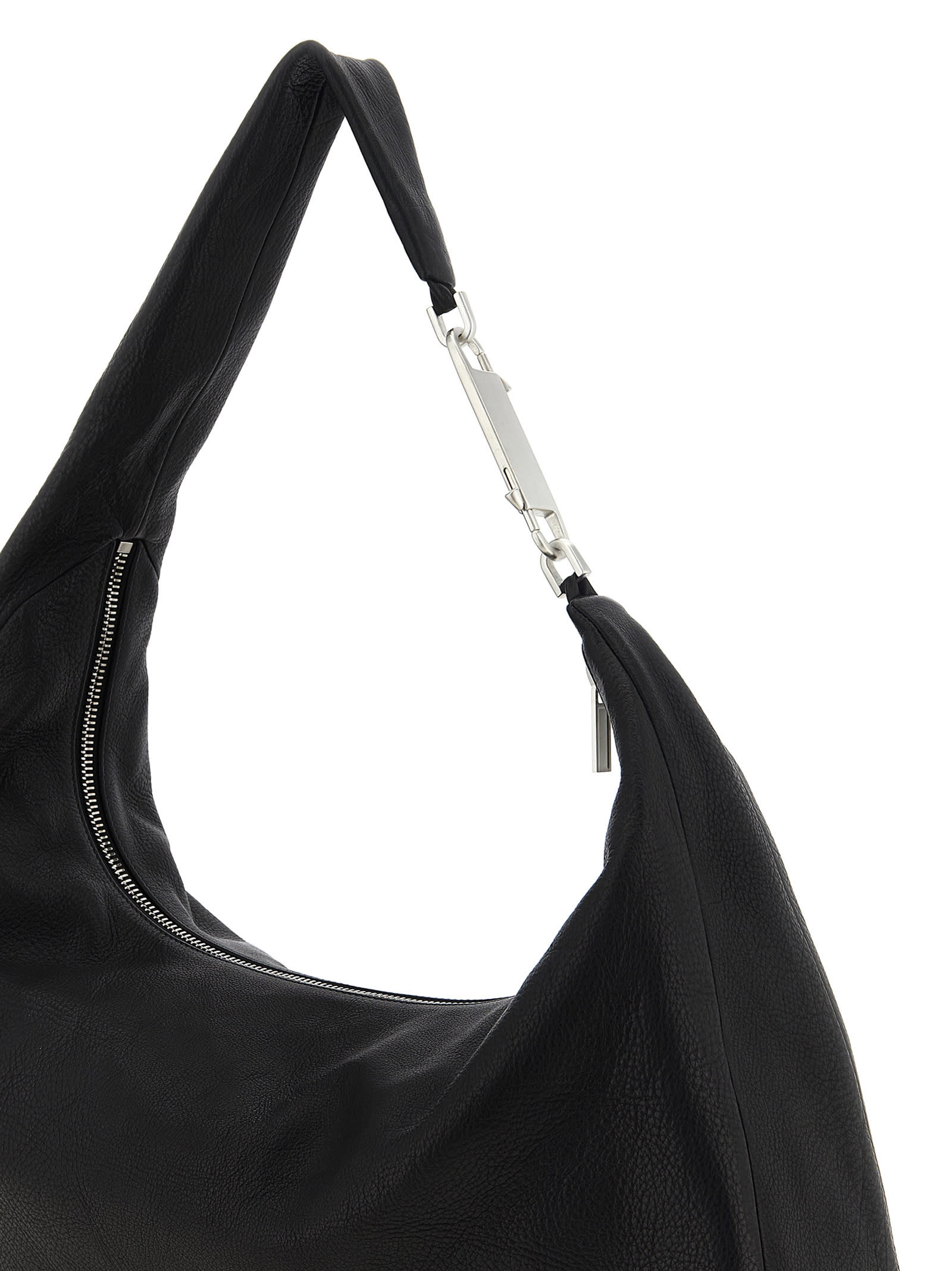 Rick Owens Gemini Leather Shoulder Bag In Black