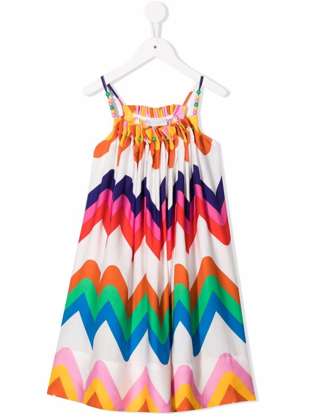 Stella McCartney Kids Multicolor Zaig Zag Lyocell Dress