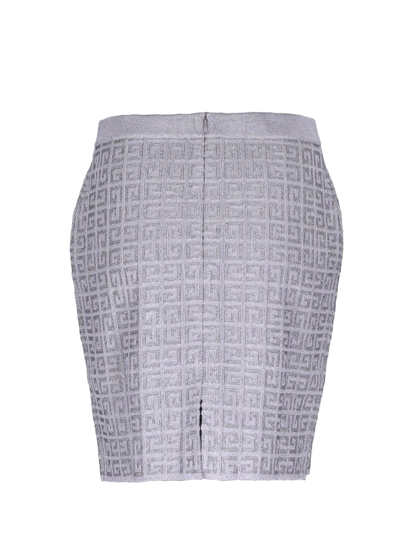 Shop Givenchy 4g Jacquard Skirt In Silver