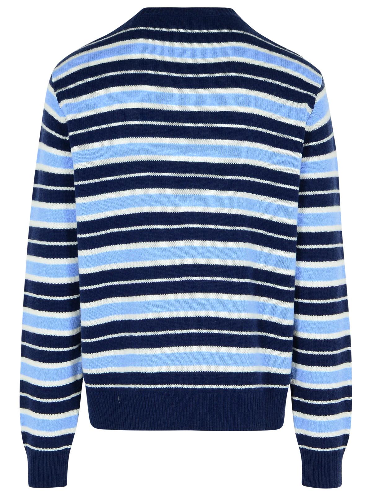 Marni Blue Virgin Wool Blend Sweatshirt Men In Blue