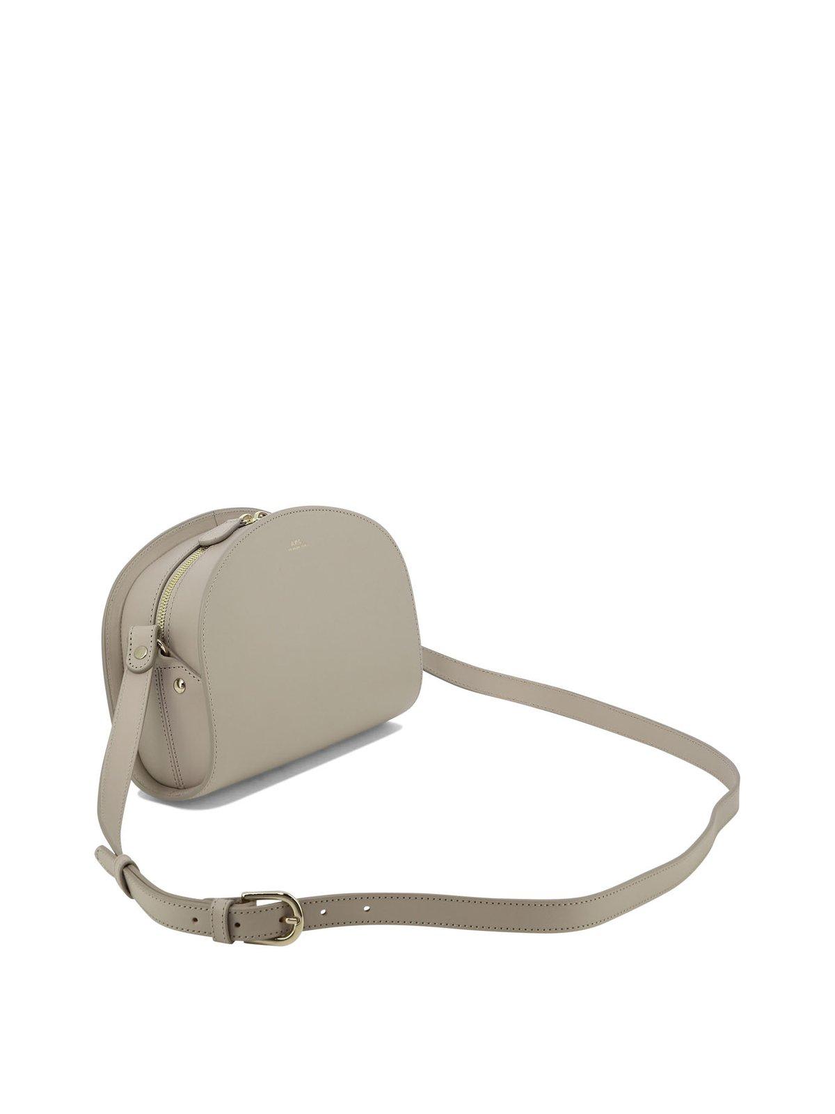 Shop Apc Demi Lune Crossbody Bag In Lal Moon Grey