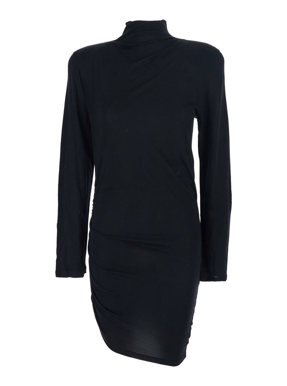 Jacquemus la Robe Spallina Black High-neck Dress With Asymmetrical Design In Fabric Woman