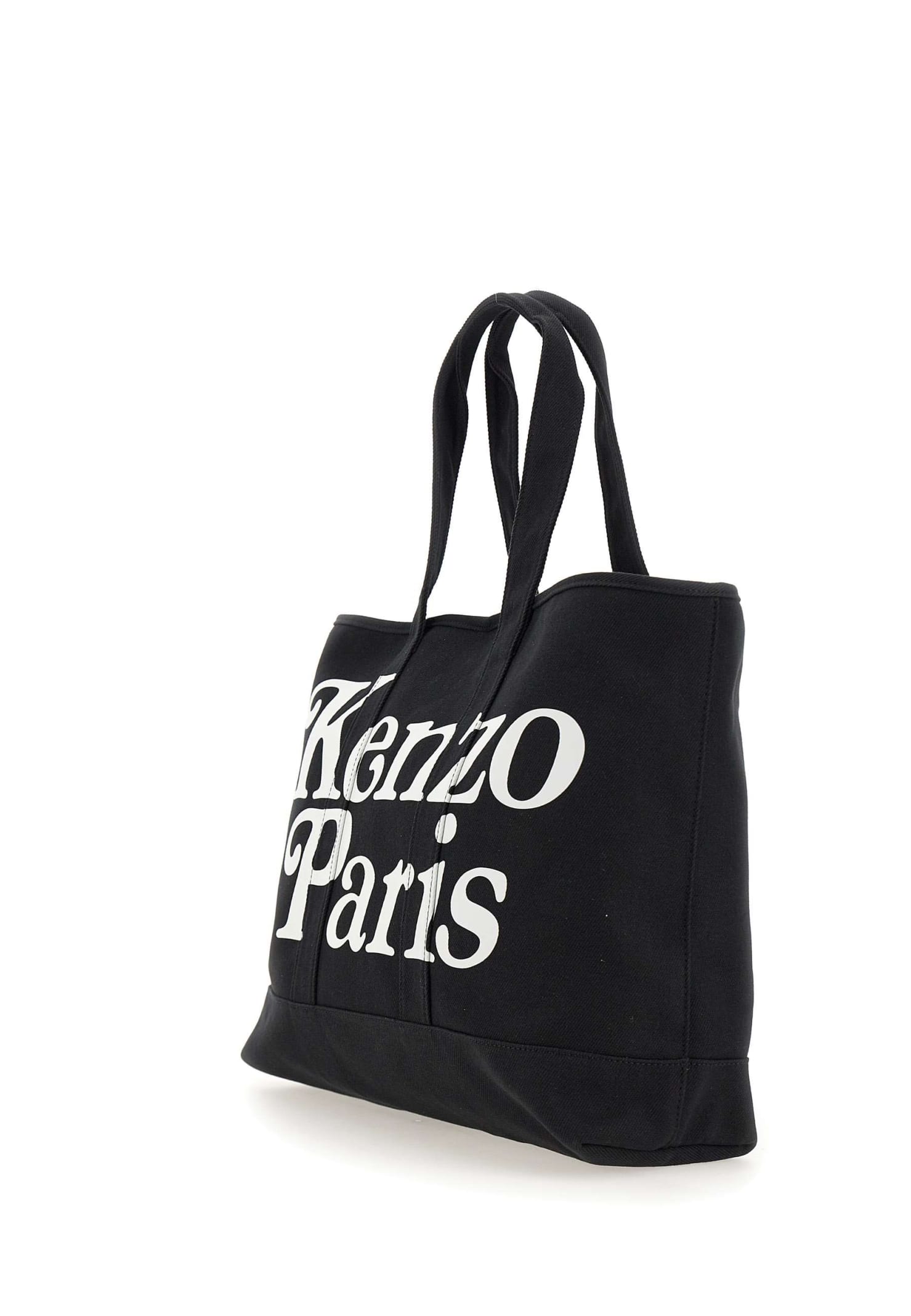 Shop Kenzo Utility Cotton Canvas Bag In Black