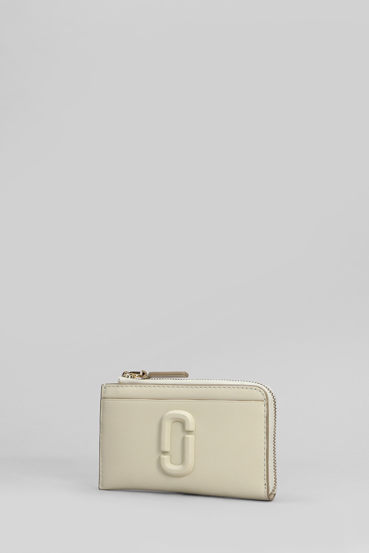 Marc Jacobs The Top Zip Wallet Wallet In Beige Leather In Beige