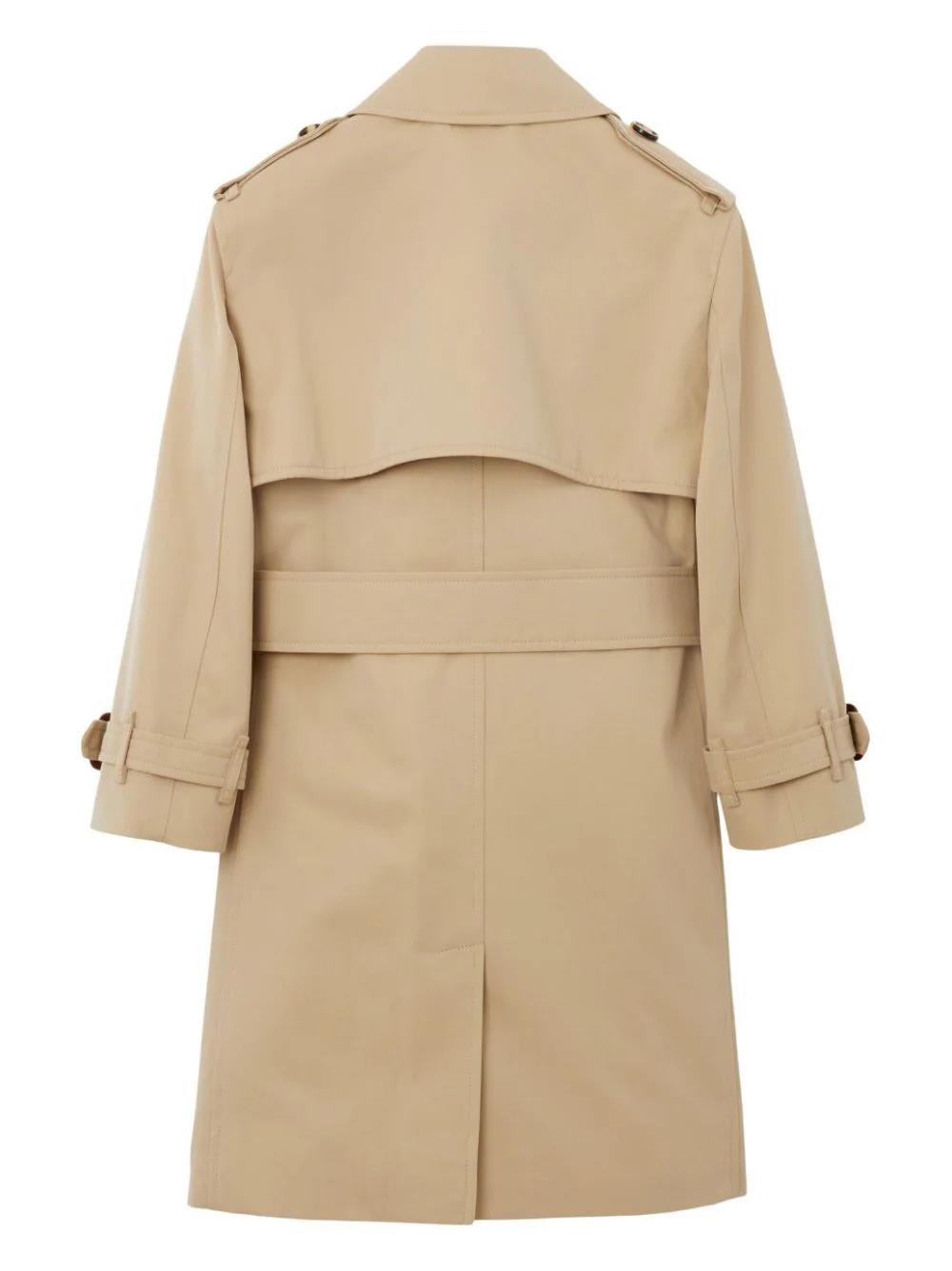Shop Burberry Trench Mayfair Beige In Cotone Bambino