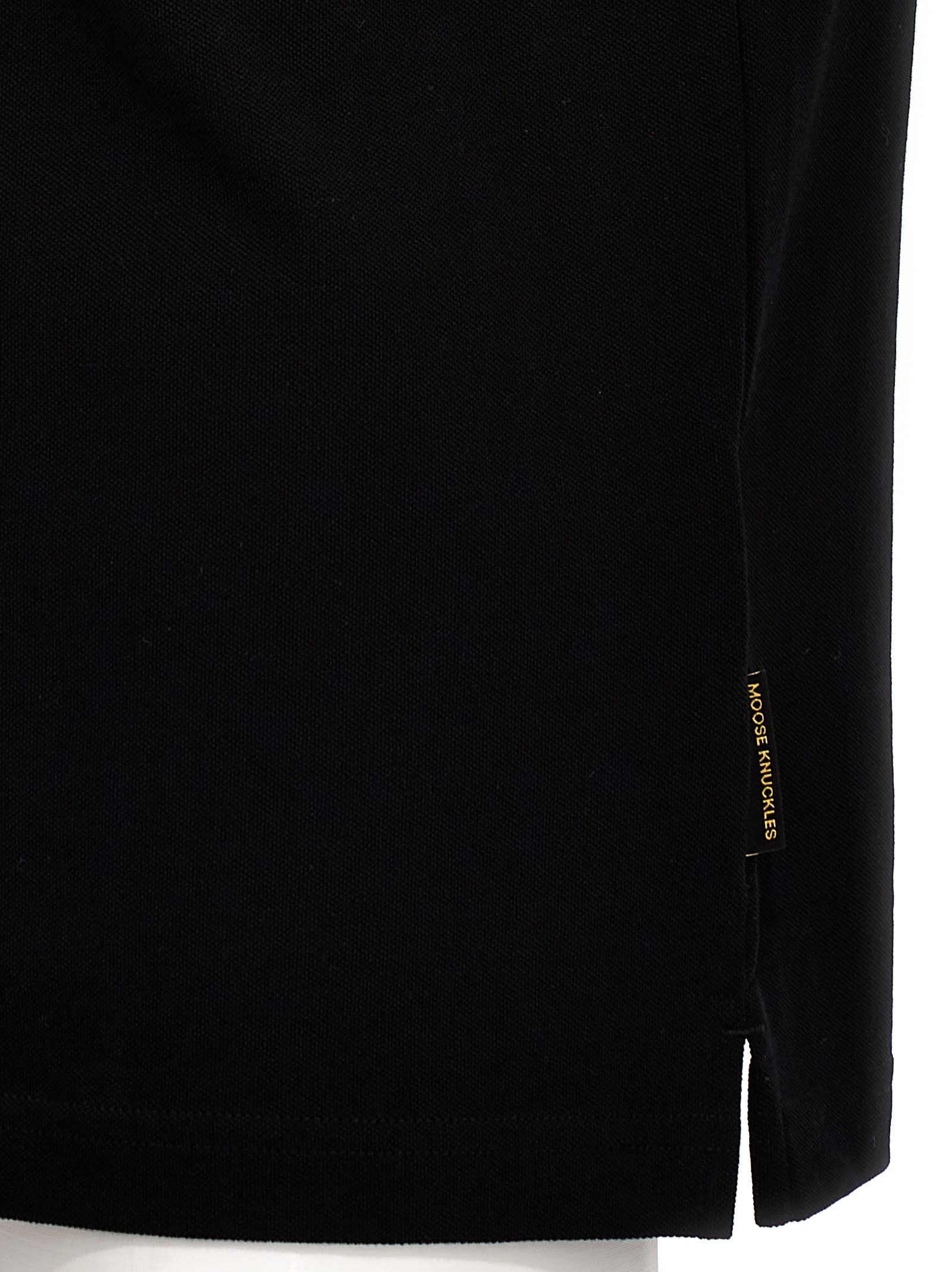 Shop Moose Knuckles Logo Polo Shirt In Black