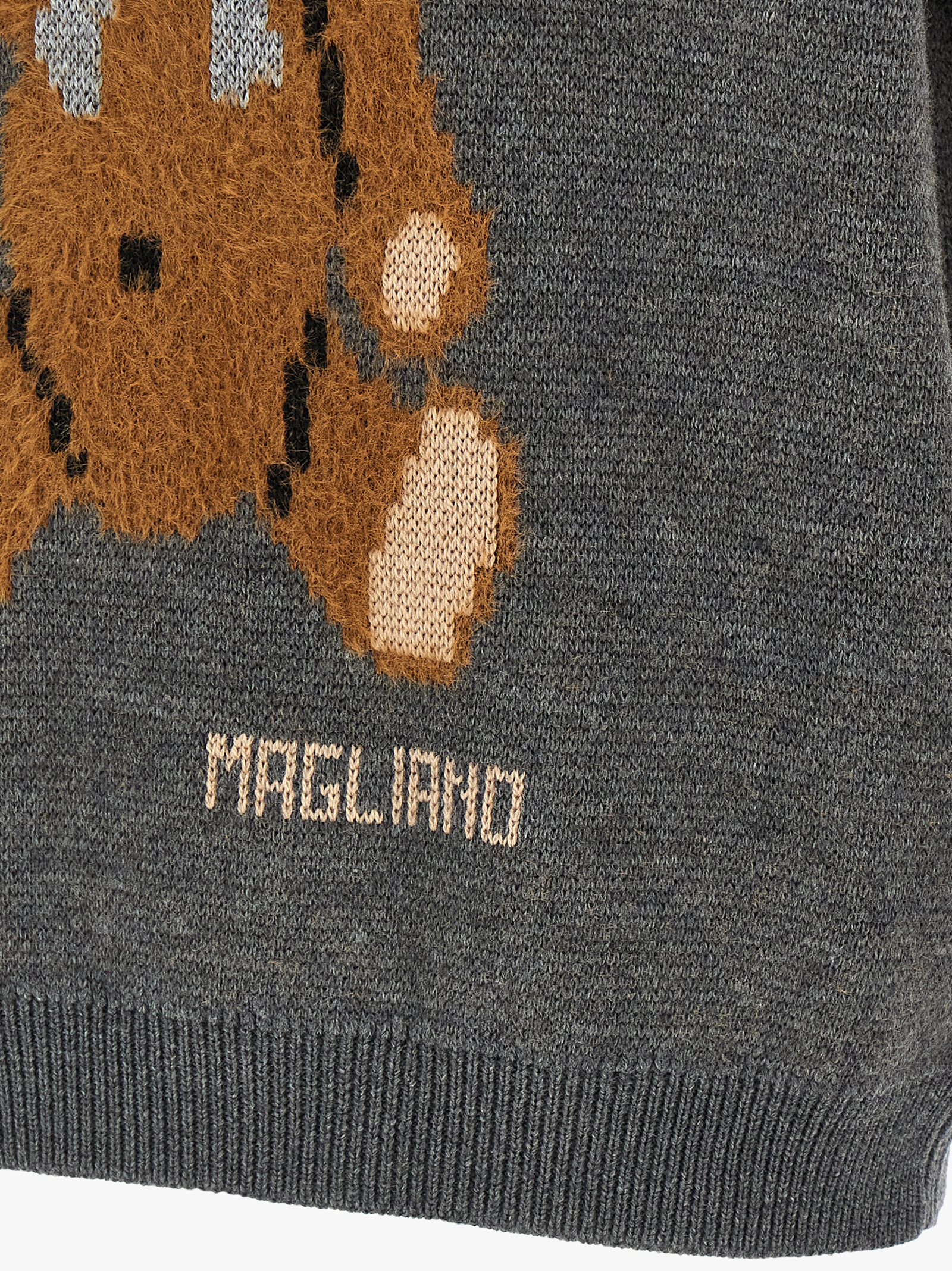 Magliano Teddy Bear V-neck Sweater In Gray