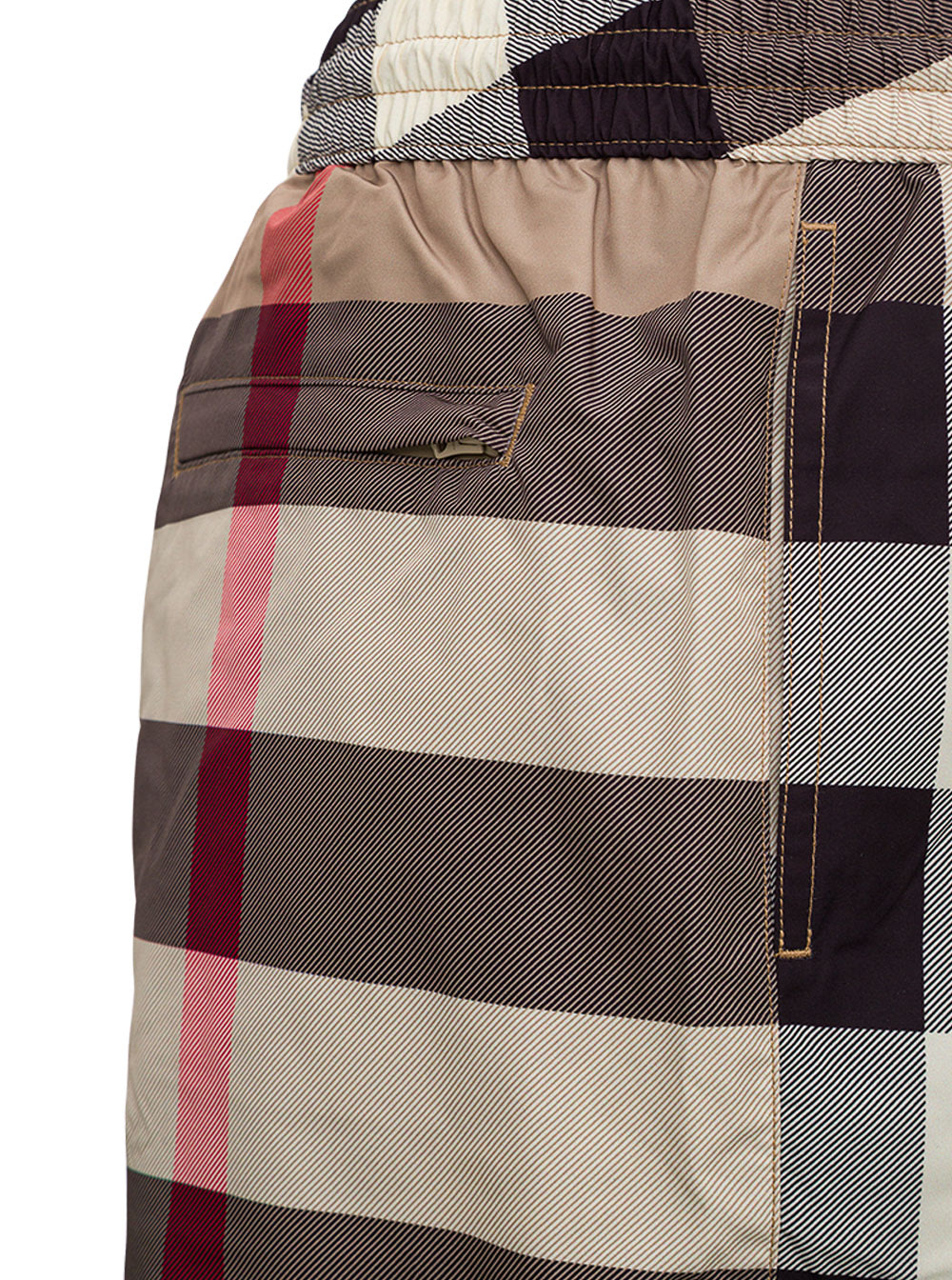 Burberry Beige Swim Trunks With All-over Vintage Check Motif In Nylon Man