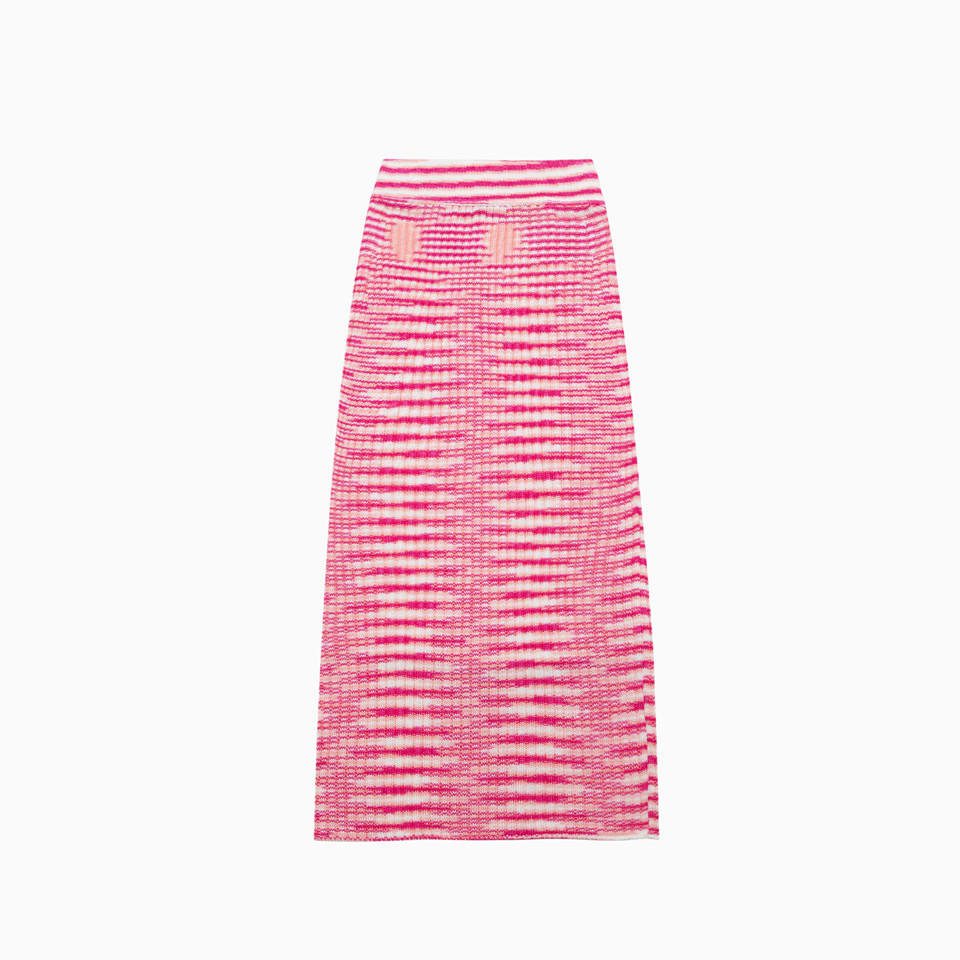 Missoni Striped Knitted Midi Skirt In White