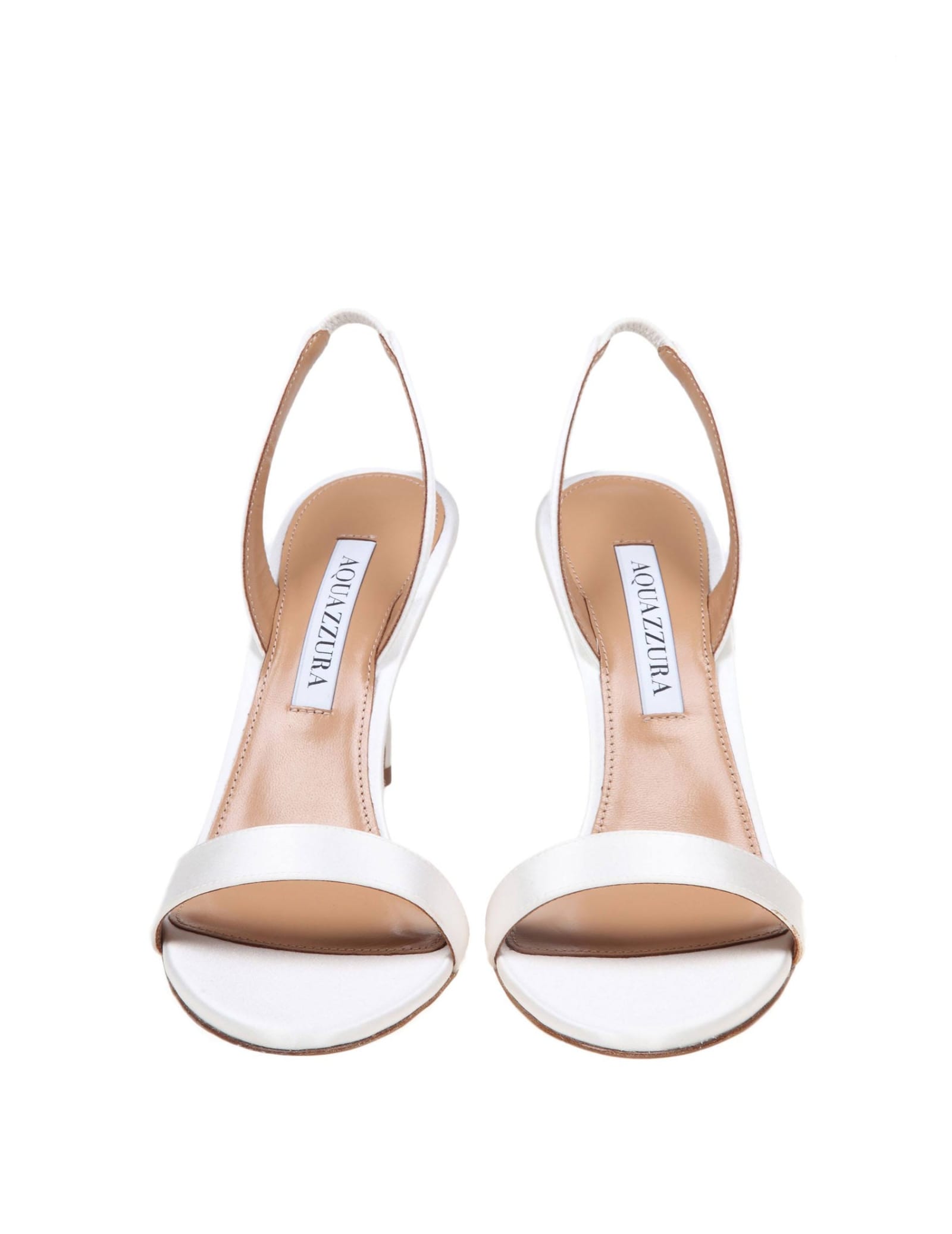 Shop Aquazzura Sandal So Nude 85 Satin White Color