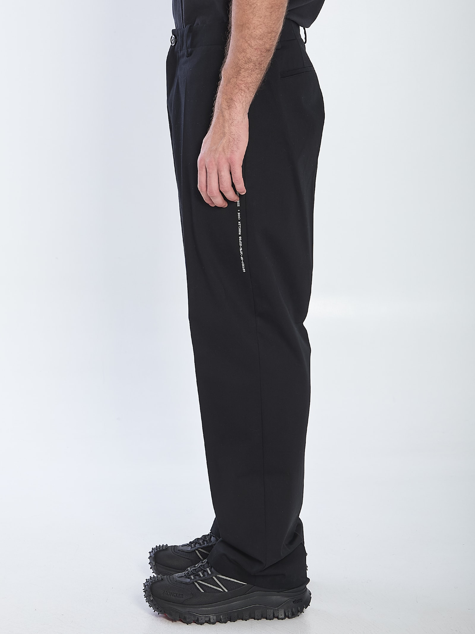 Moncler Gabardine Trousers Featuring Elastic Waistband In Black