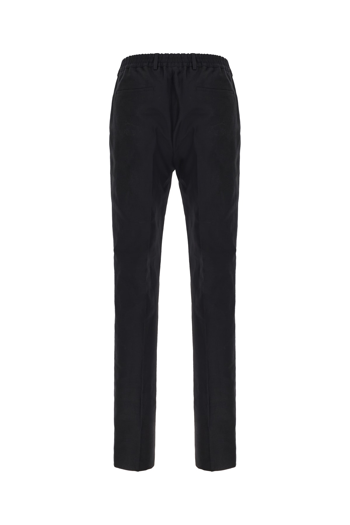 Shop Fendi Black Cotton Blend Pants In F0qa1