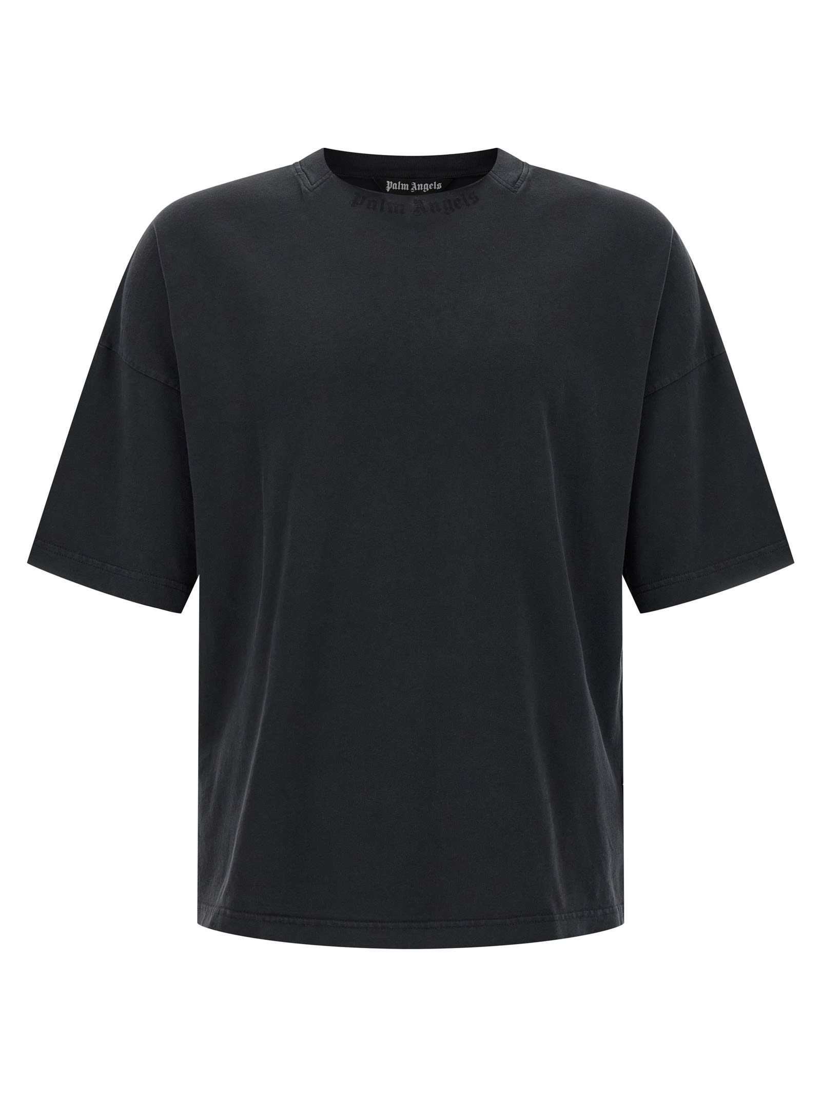 Palm Angels Logo-tag Round-neck T-shirt In Black