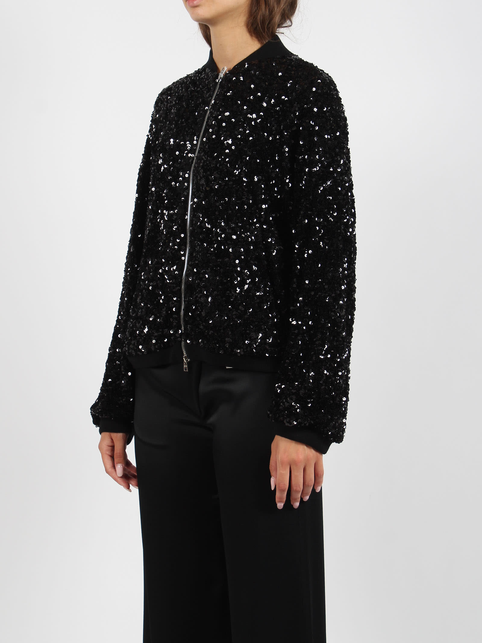 Shop Herno Resort Shiny Expression Bomber Jacket In Black