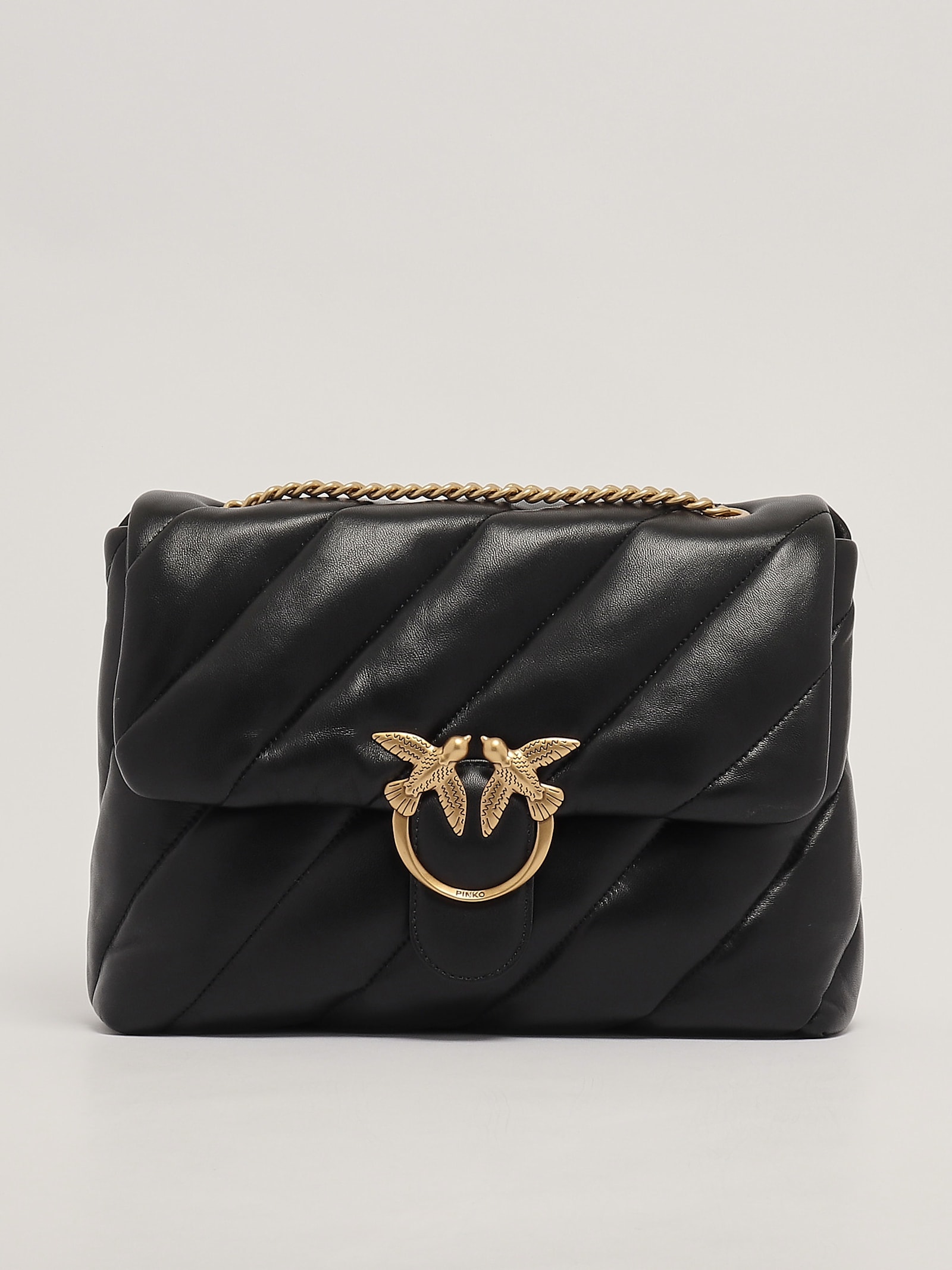 Shop Pinko Love Puff Big Shoulder Bag In Nero