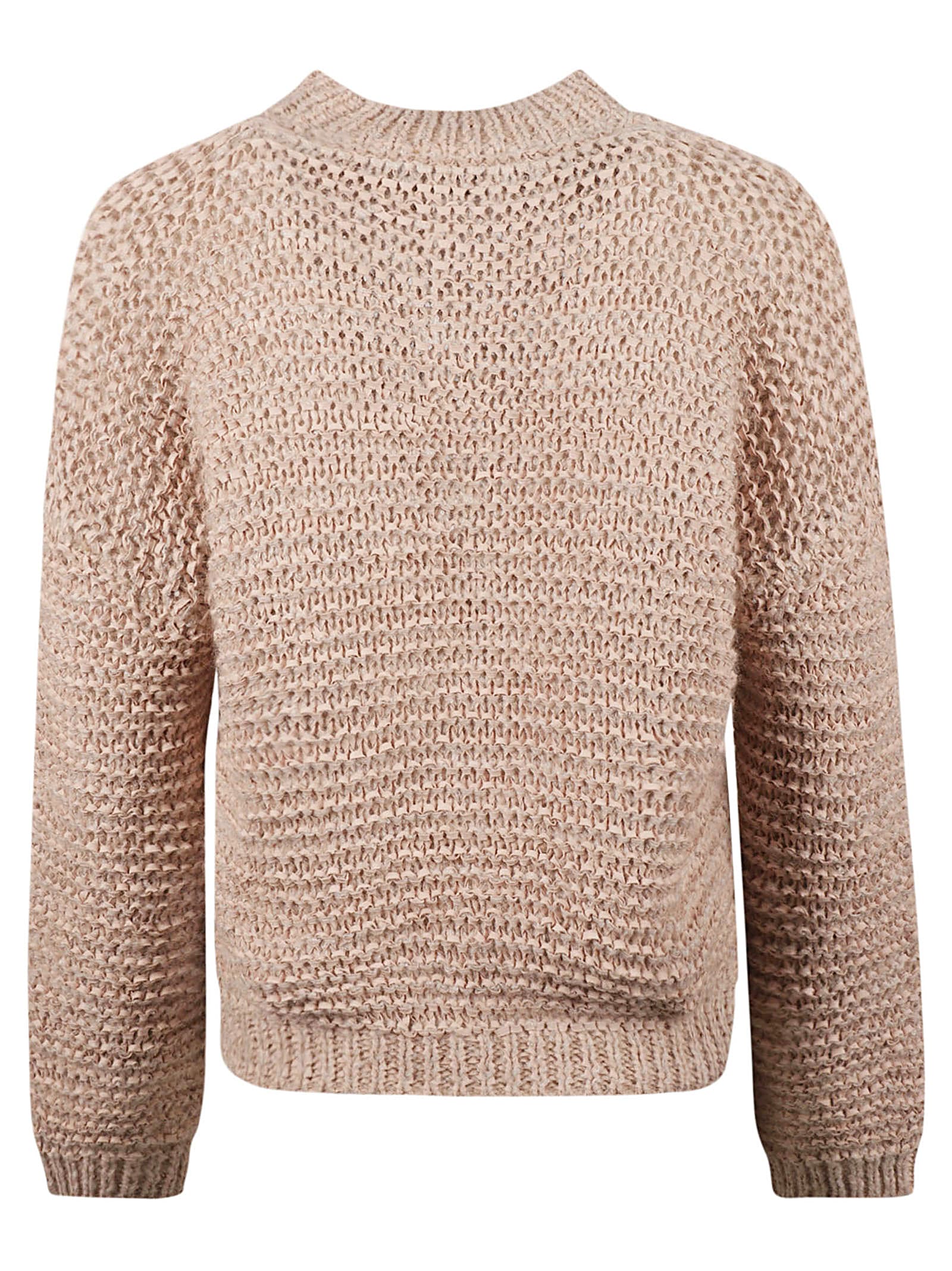 Shop Forte Forte Rib Trim Plain Woven Sweater In Cipria