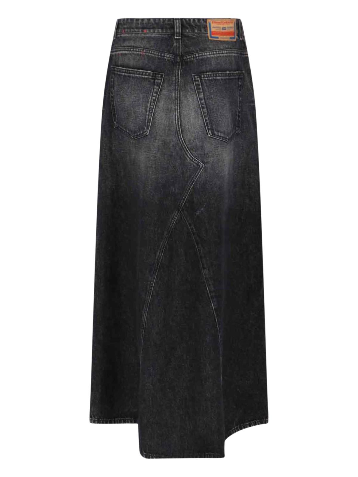 Shop Diesel Denim Skirt In Black