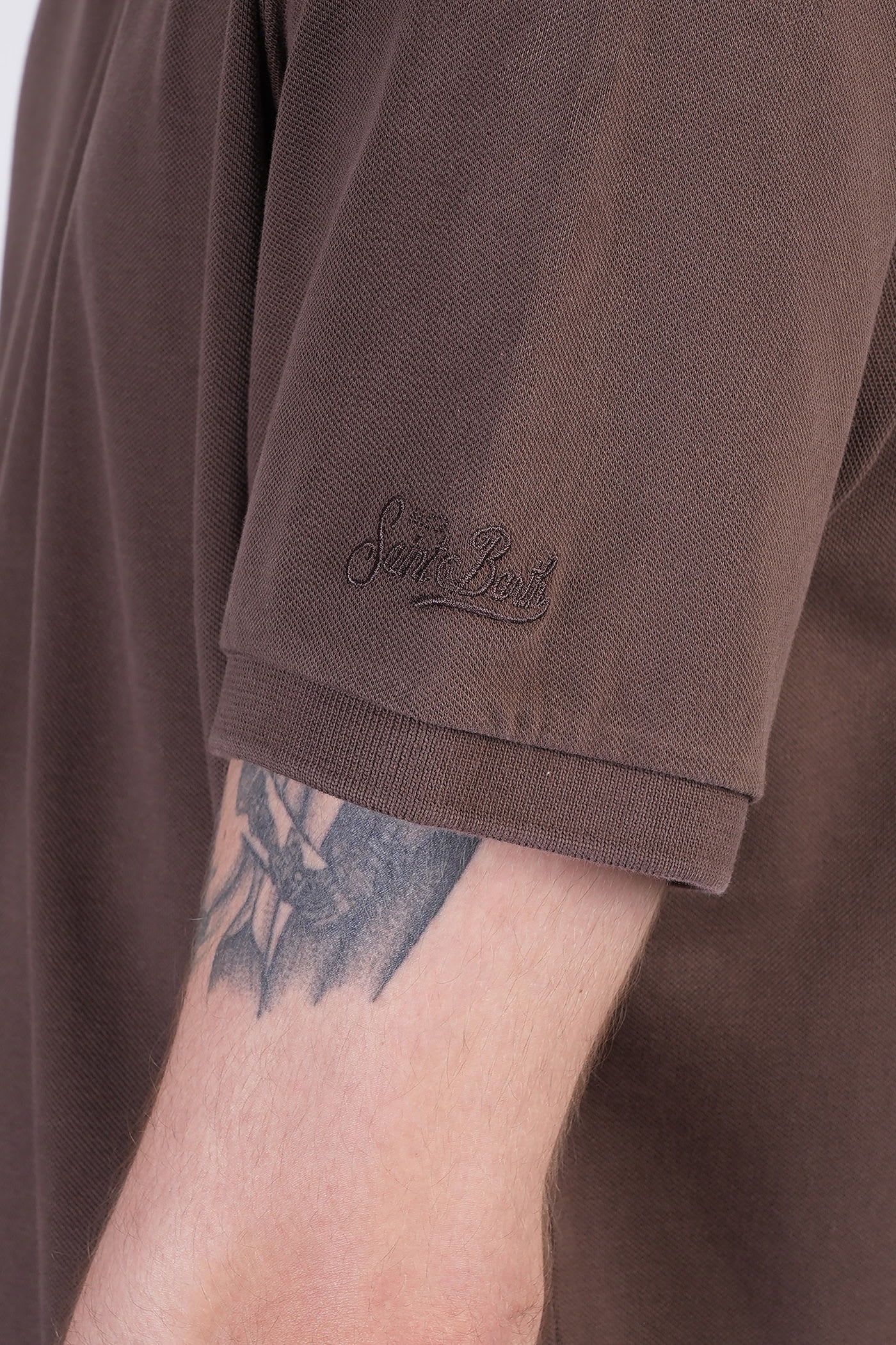 Mc2 Saint Barth Brighton Polo In Brown Cotton In Brown