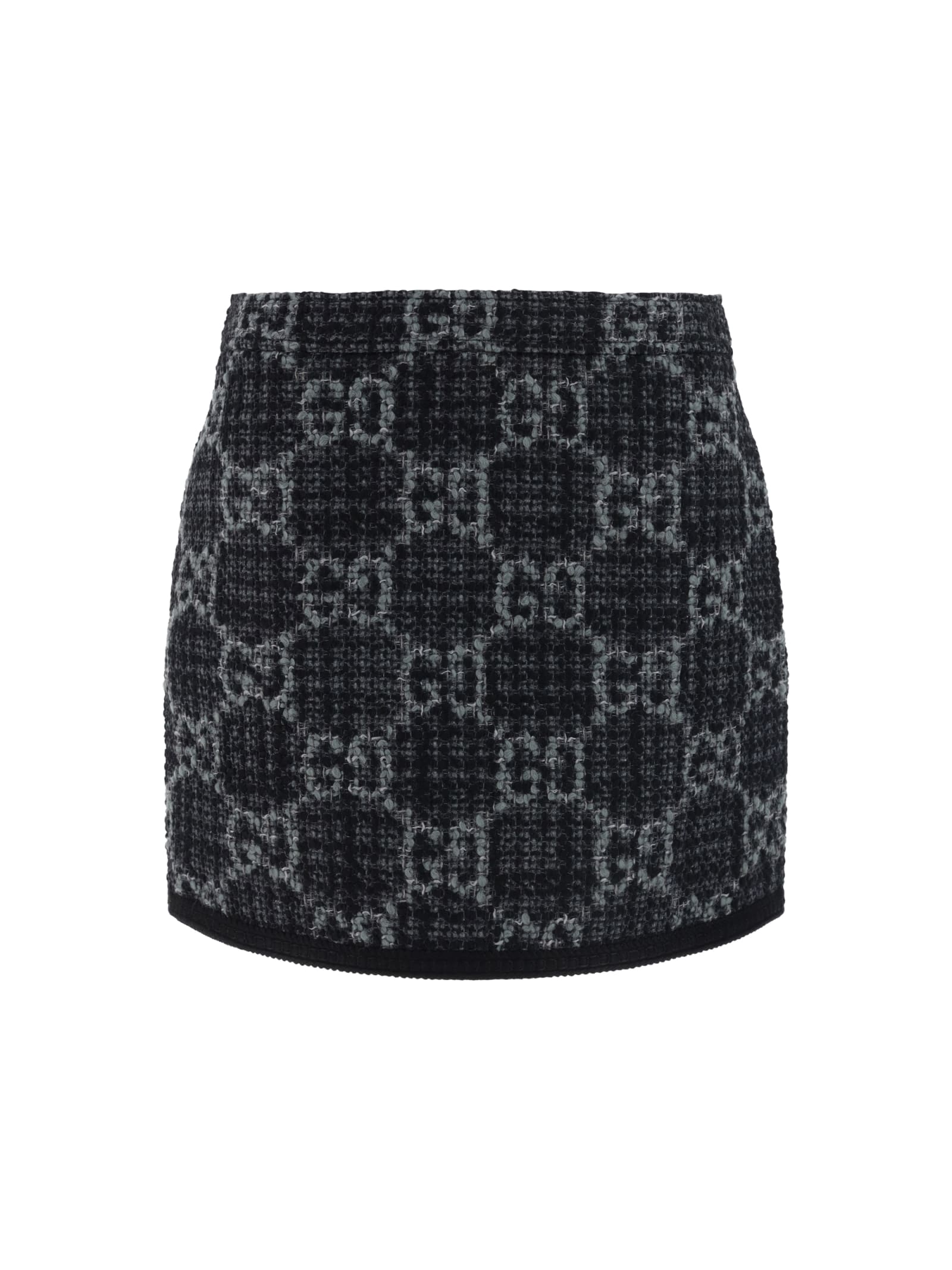 Shop Gucci Mini Skirt In Dar Grey/grey