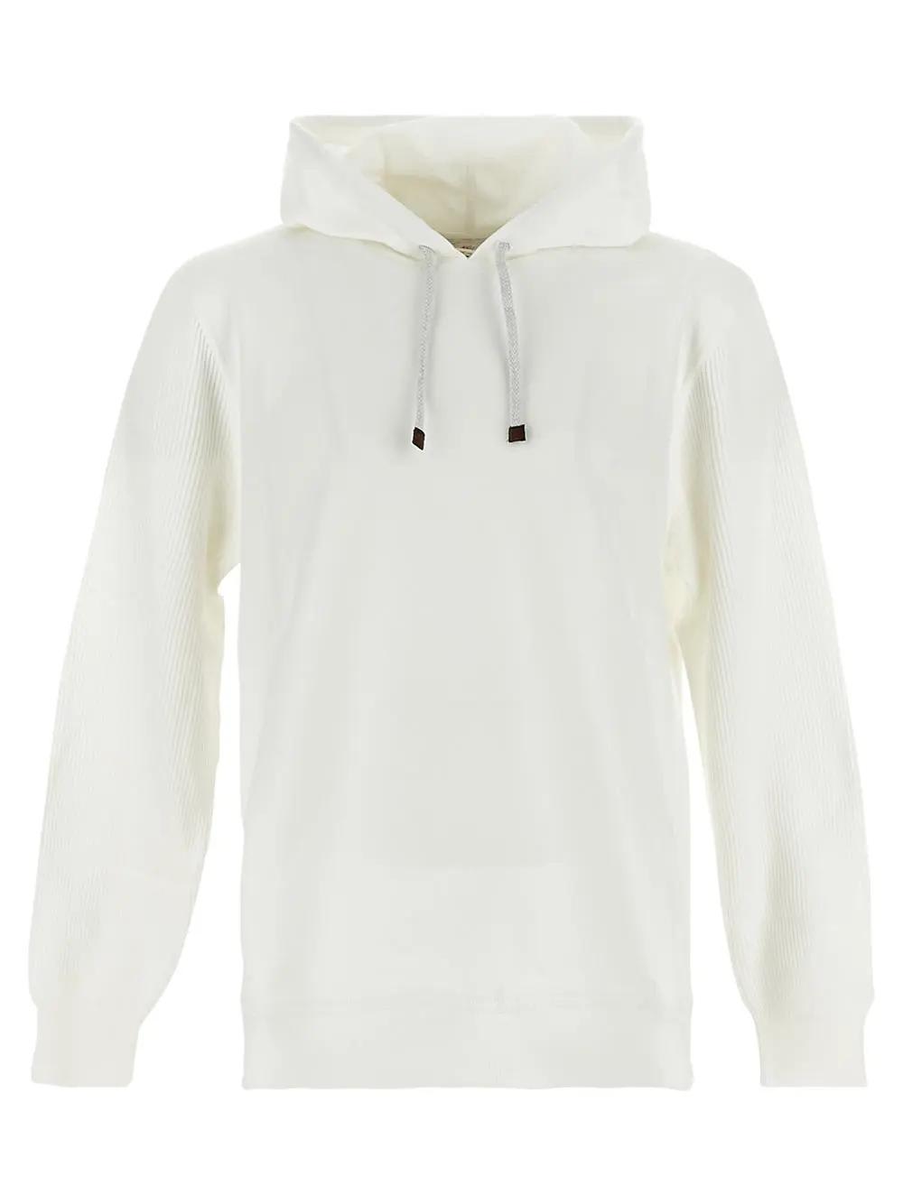 Shop Brunello Cucinelli Knitted Hoodie In White