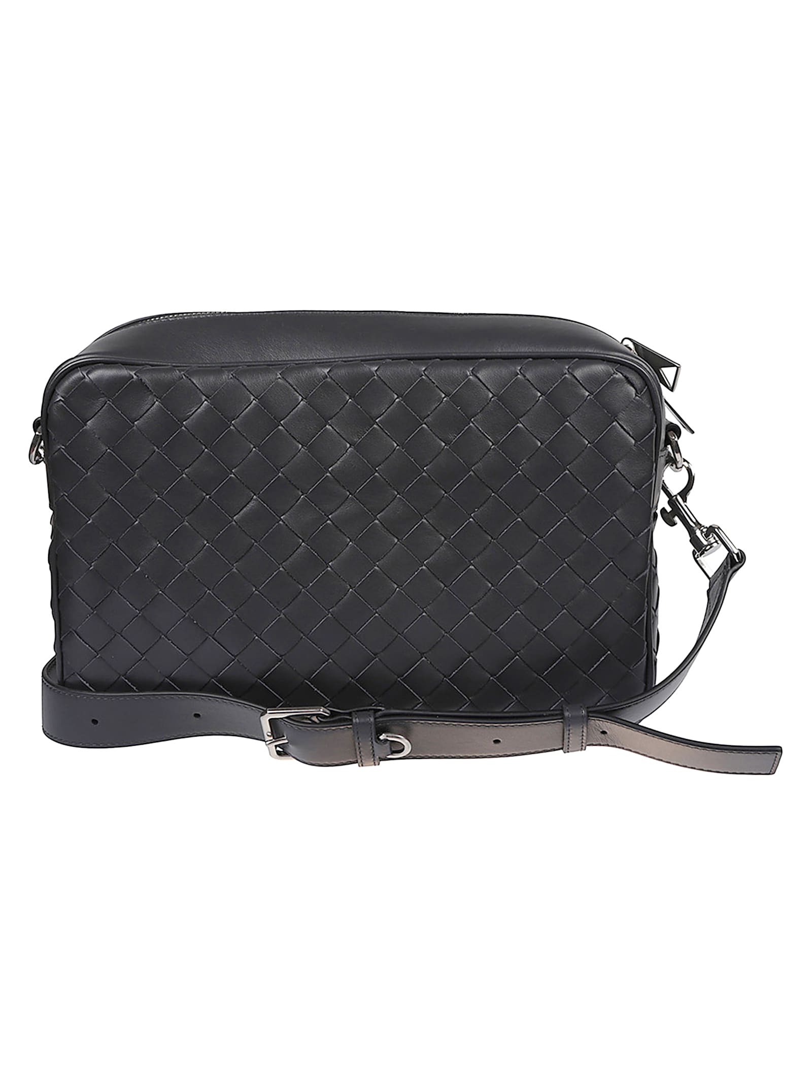 Bottega Veneta Braided Camera Bag In Black