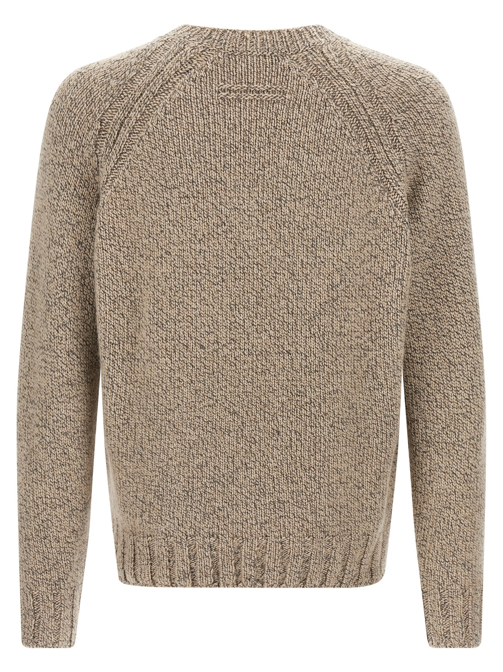Zegna Cashmere Sweater Sweaters And Cardigans Beige In Multi
