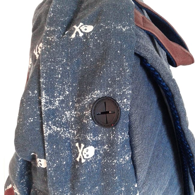 Shop Mc2 Saint Barth Micro Skull Canvas Backpack In Blue