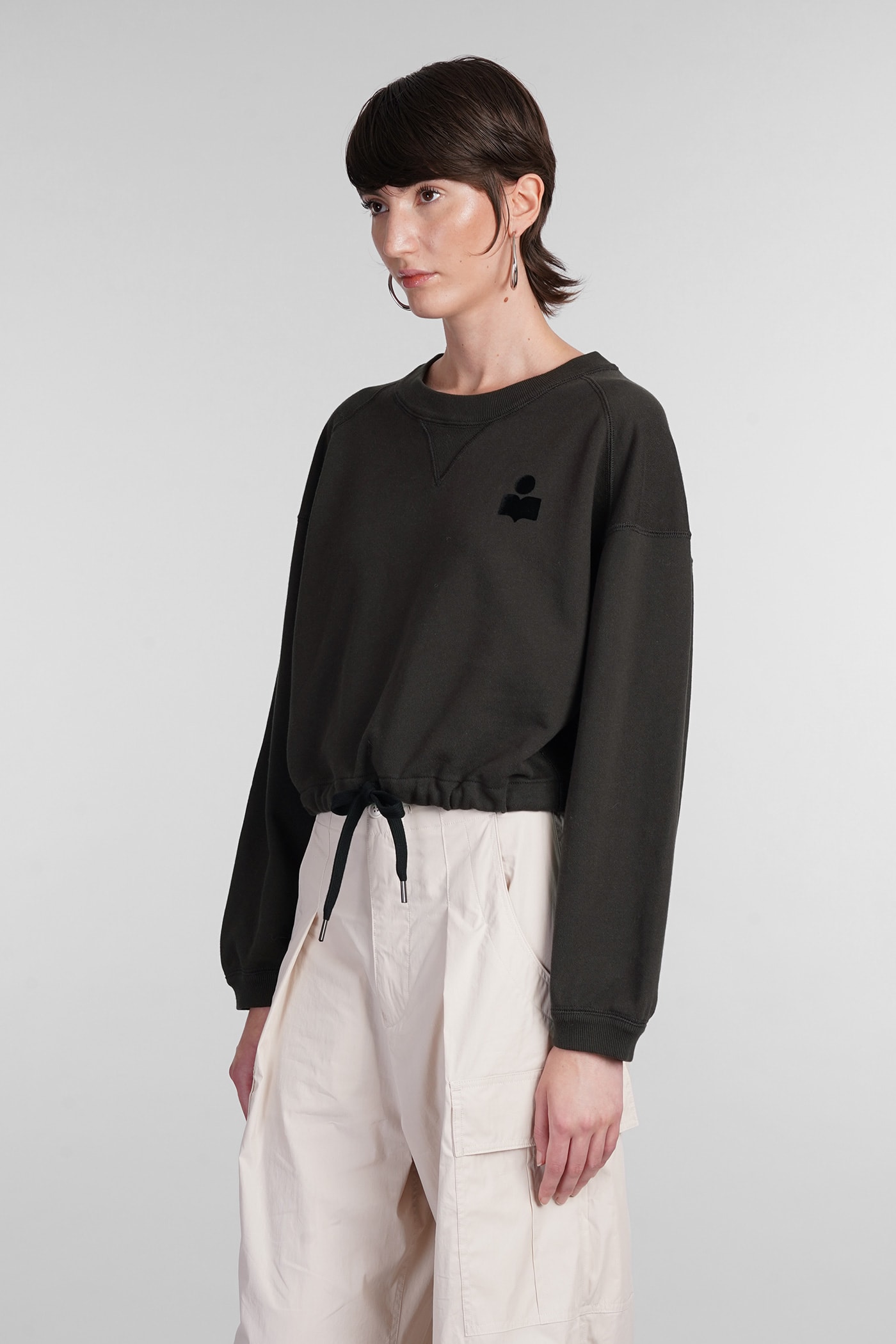 Isabel Marant Étoile Marant Etoile Margo Logo Cotton Crewneck Sweatshirt In Black