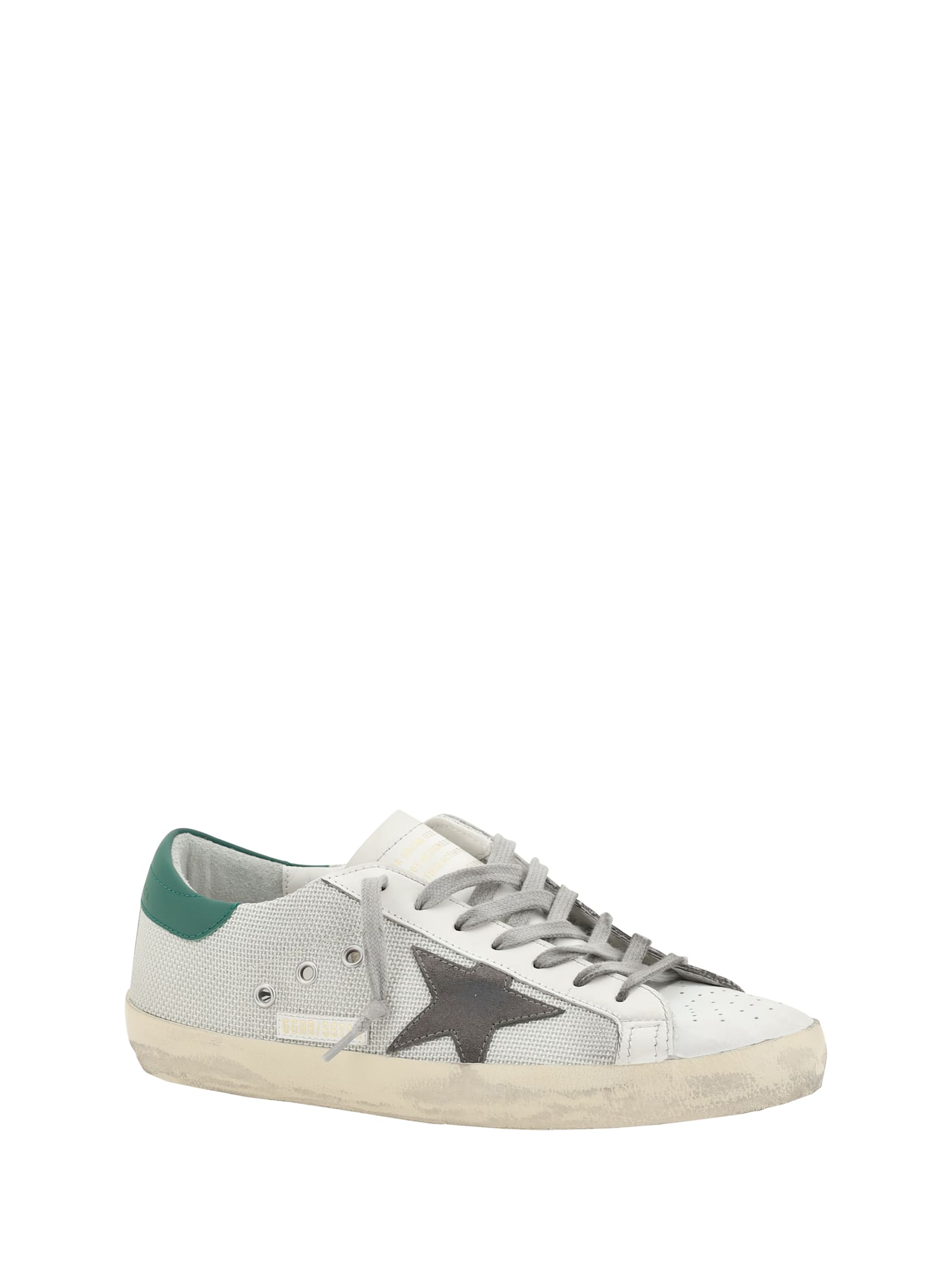 Golden Goose Super-star Sneakers In Light Silver/white/basalto Grey/green