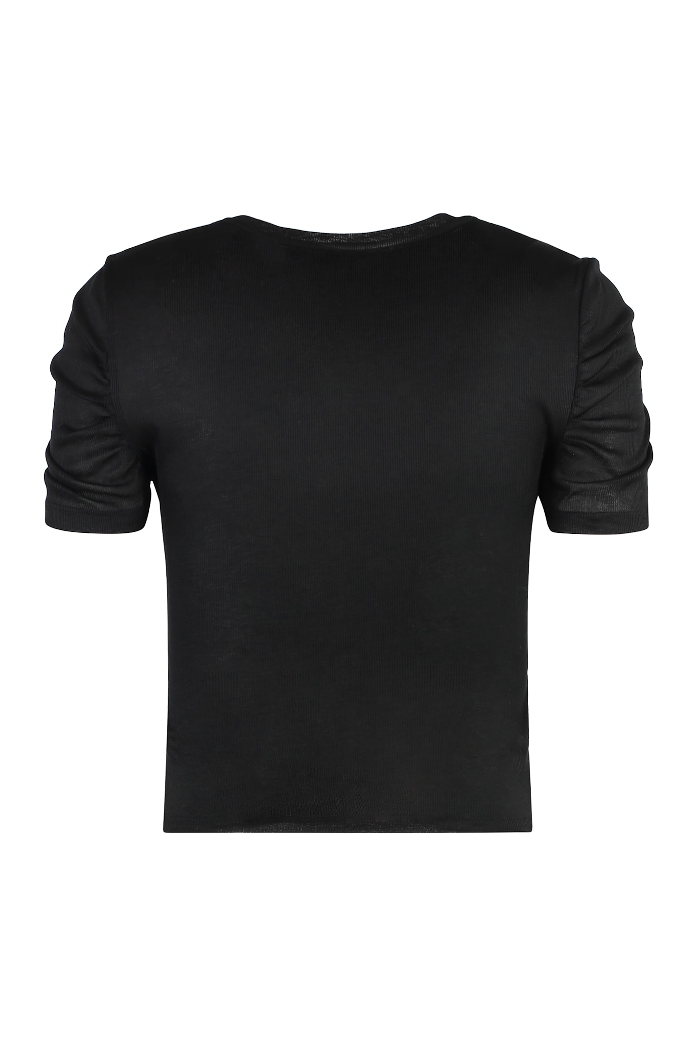 Pinko Martello Semi-sheer Ruched Top In Black