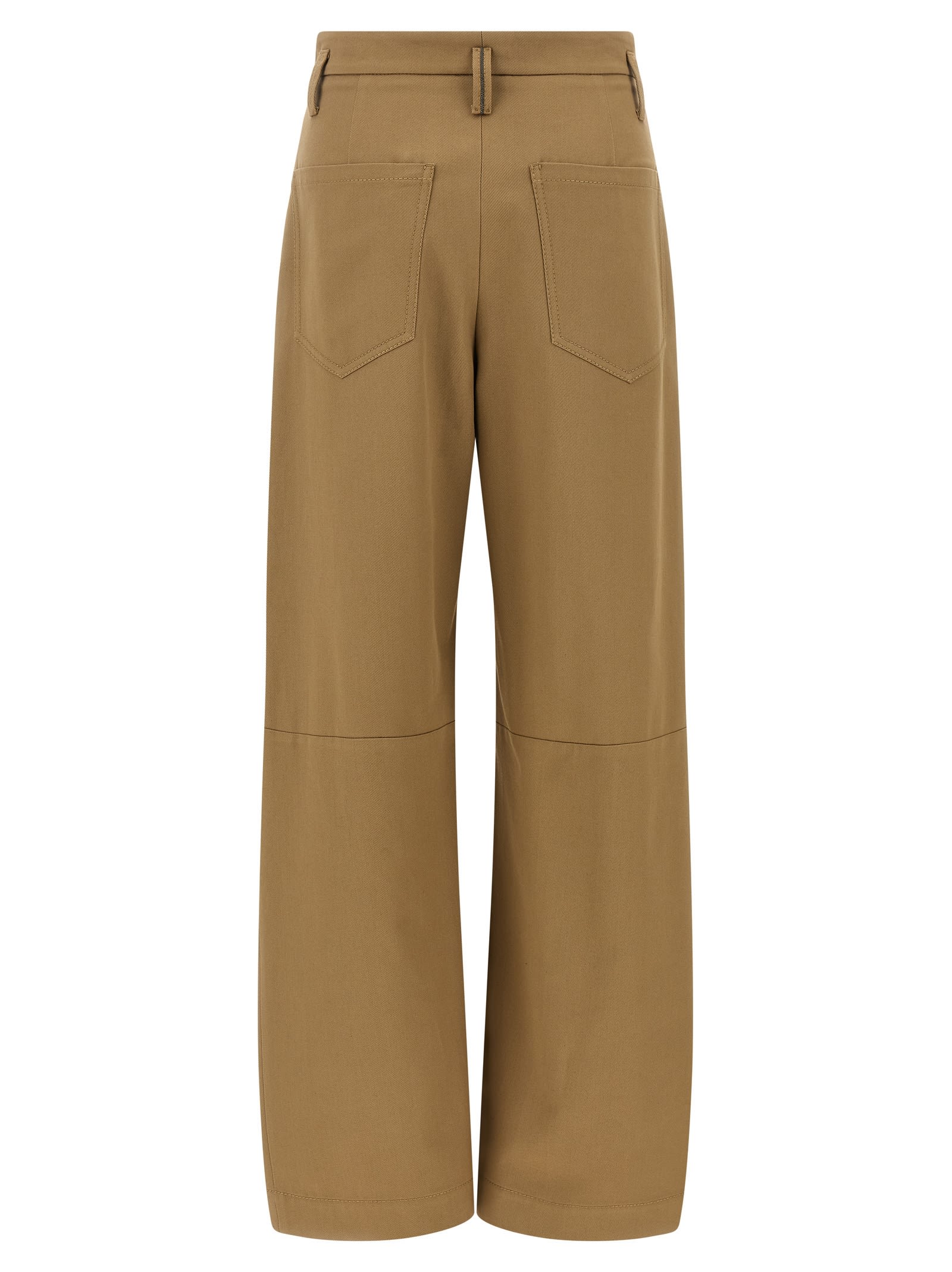 Brunello Cucinelli Trousers With Front Pleats And Wide Leg In Brown