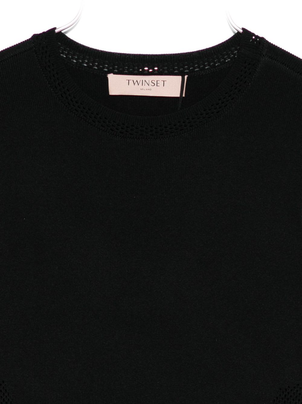 Twinset Dress With Scalloped Edge In Black