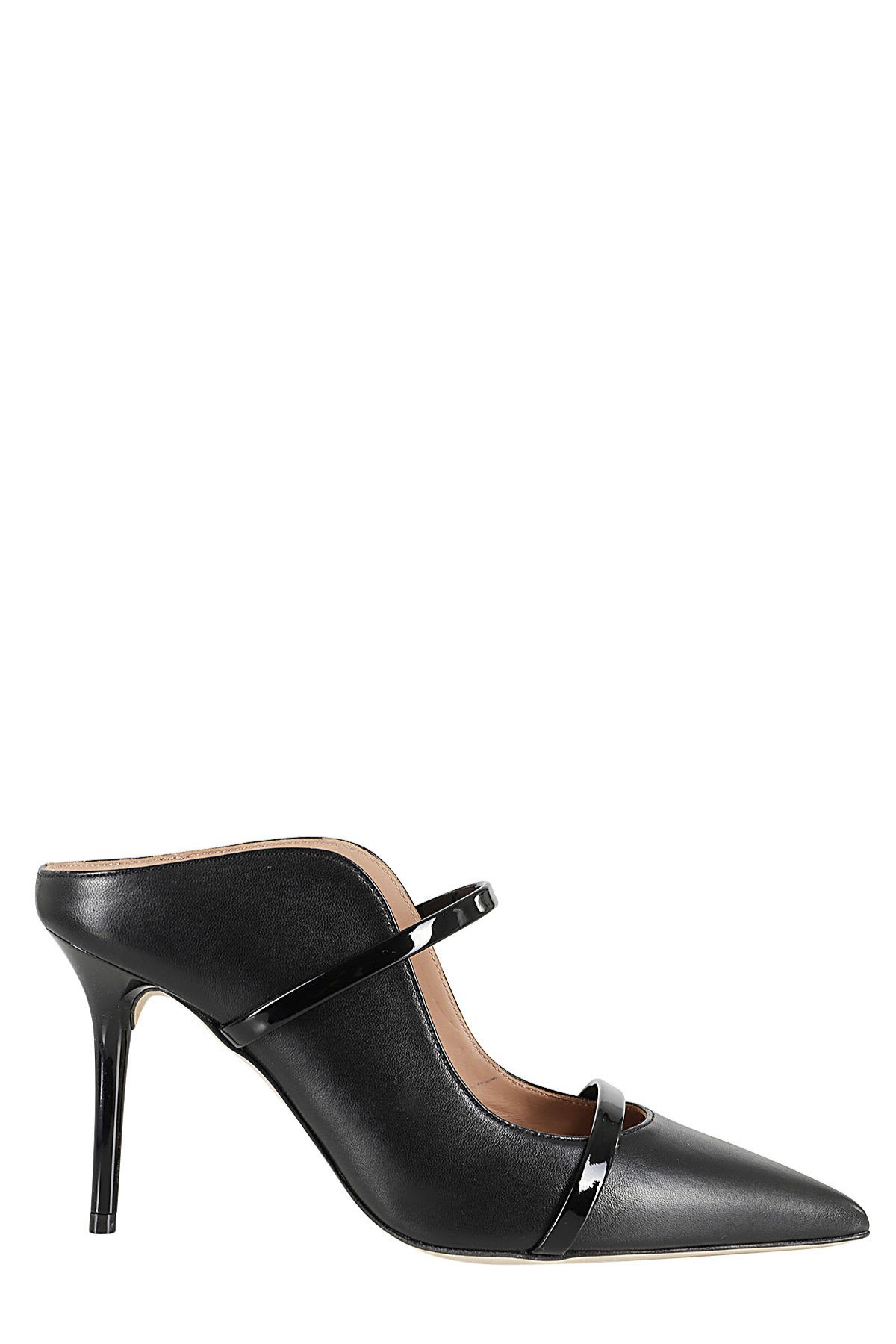 Malone Souliers Pointed Toe Mules With Glossy Strap Details In Animal Print
