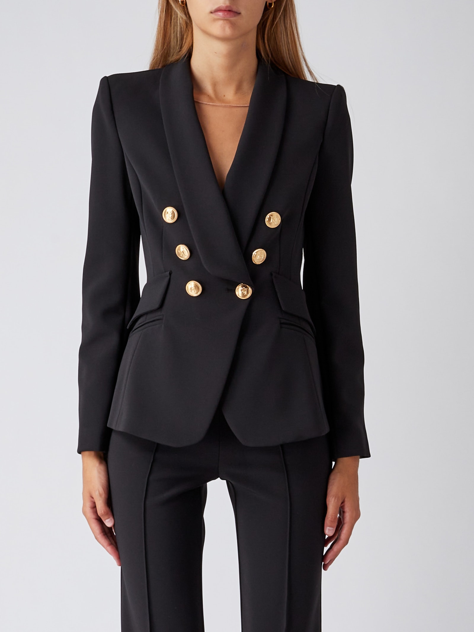 Elisabetta Franchi Poliester Blazer In Nero