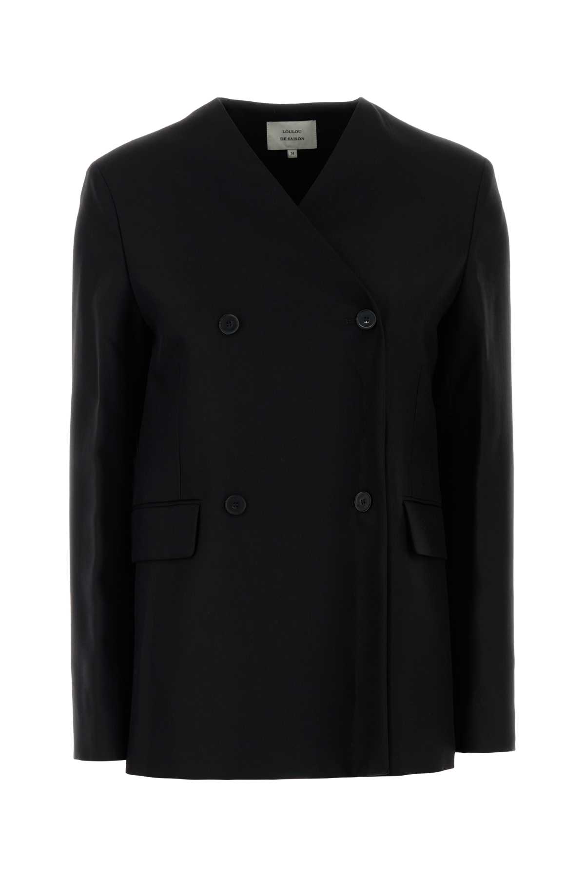 Loulou Studio Black Viscose Blend Munro Blazer In Black