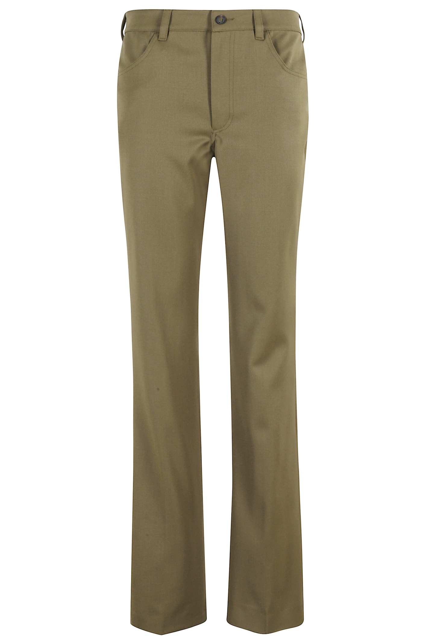 Attico Tailored Straight Leg Trousers With Polished Silhouette In Green