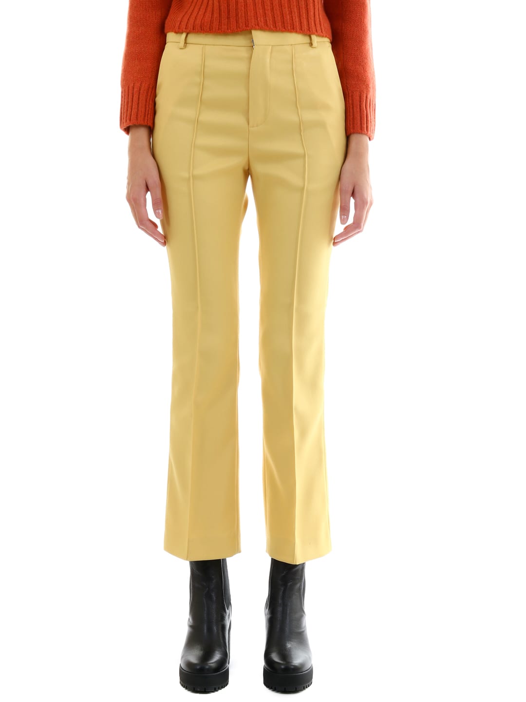 Plan C Yellow Tailored Trousers