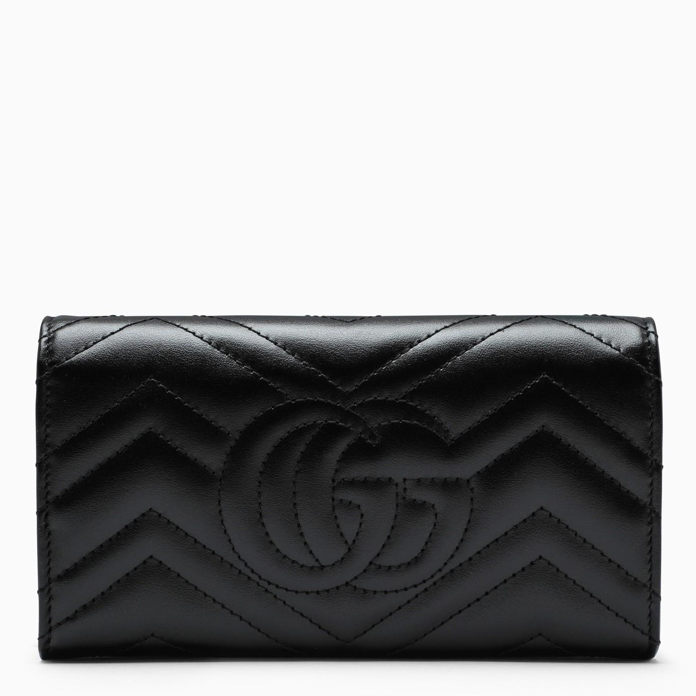 Shop Gucci Black Marmont Gg Continental Wallet