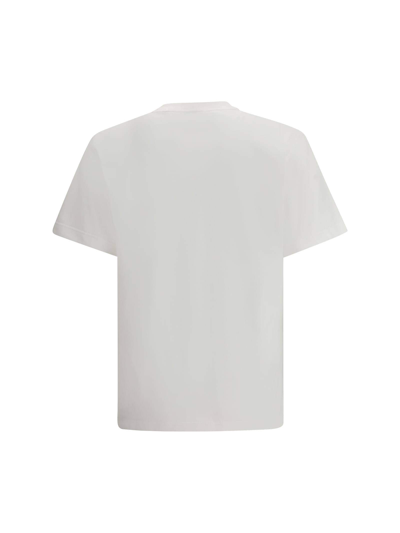 Burberry Men Beige Crewneck T-shirt With Maxi Logo On The Front In Cotton Man In Multi