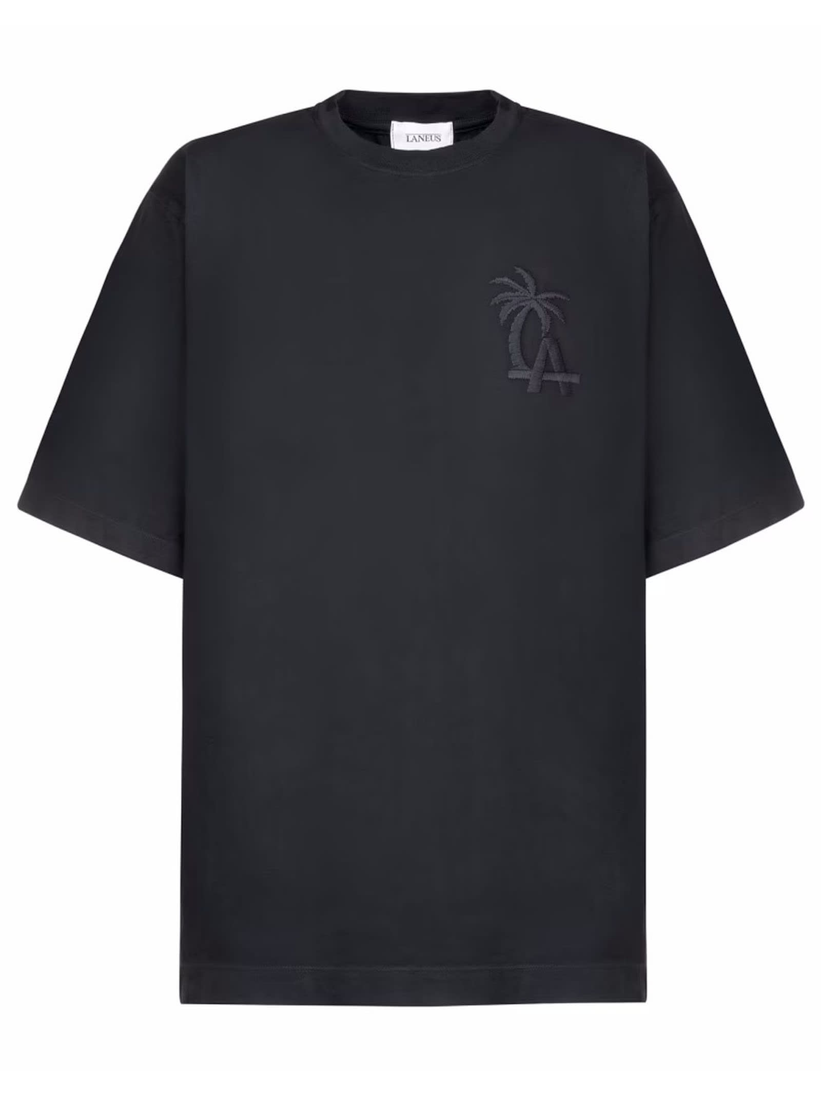 Shop Laneus T-shirts And Polos Black In Nero