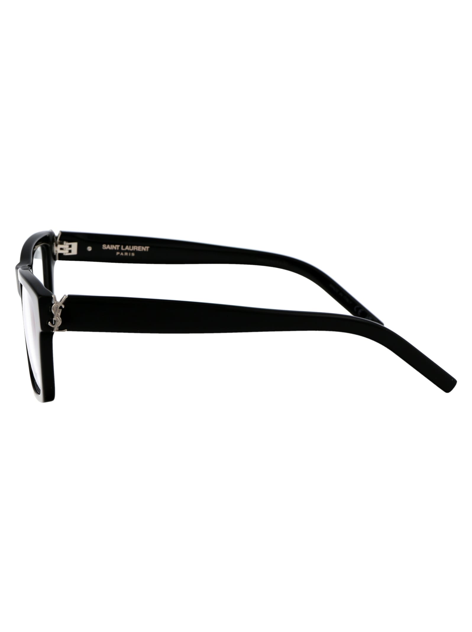 Shop Saint Laurent Sl M10_b Glasses In 001 Black Black Transparent