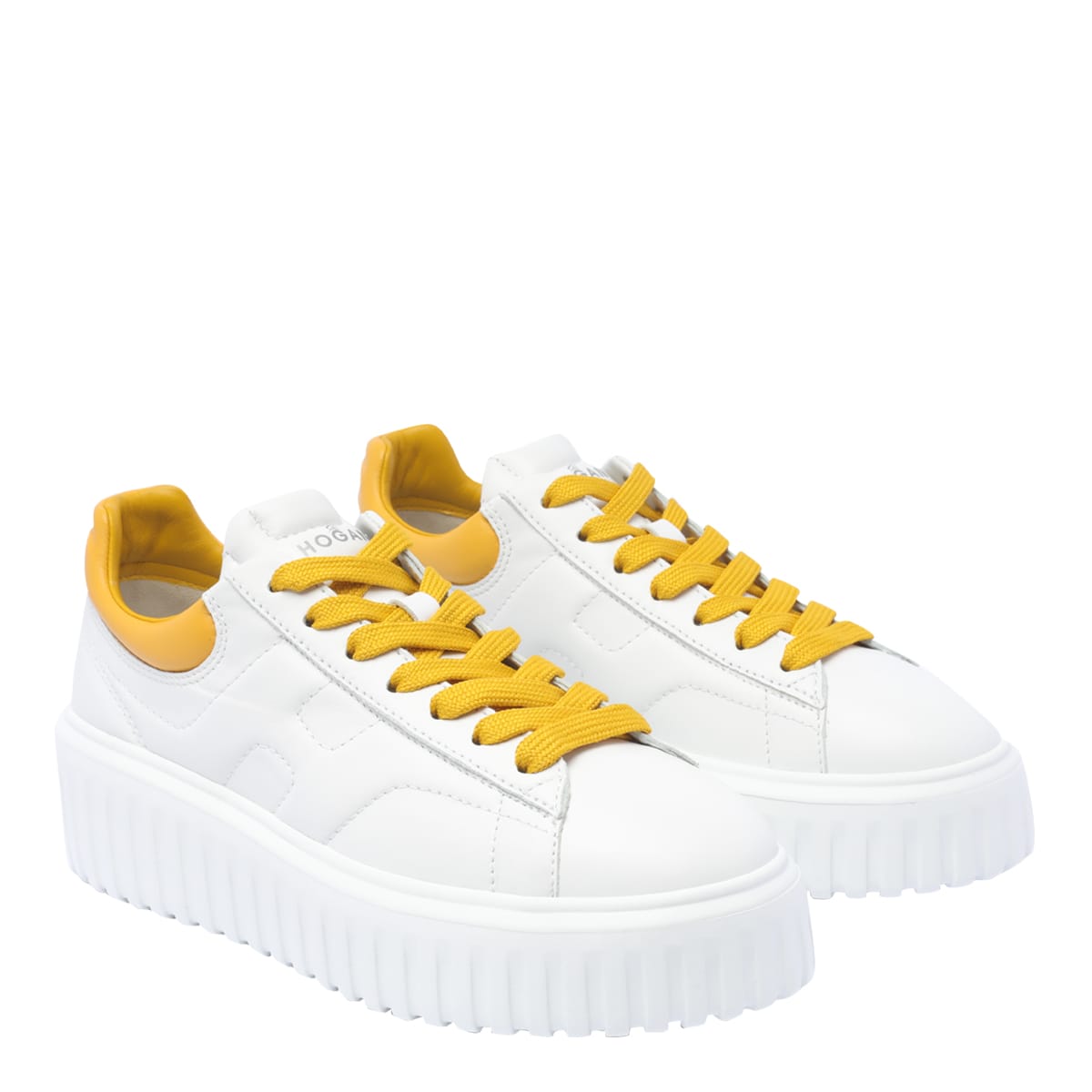 Shop Hogan H-stripes Logo Sneakers In N Bianco