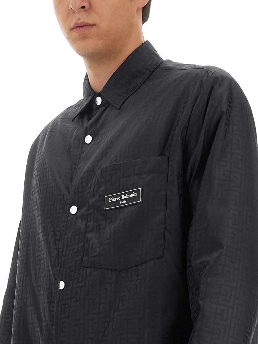 Shop Balmain Jacket With Logo In Black